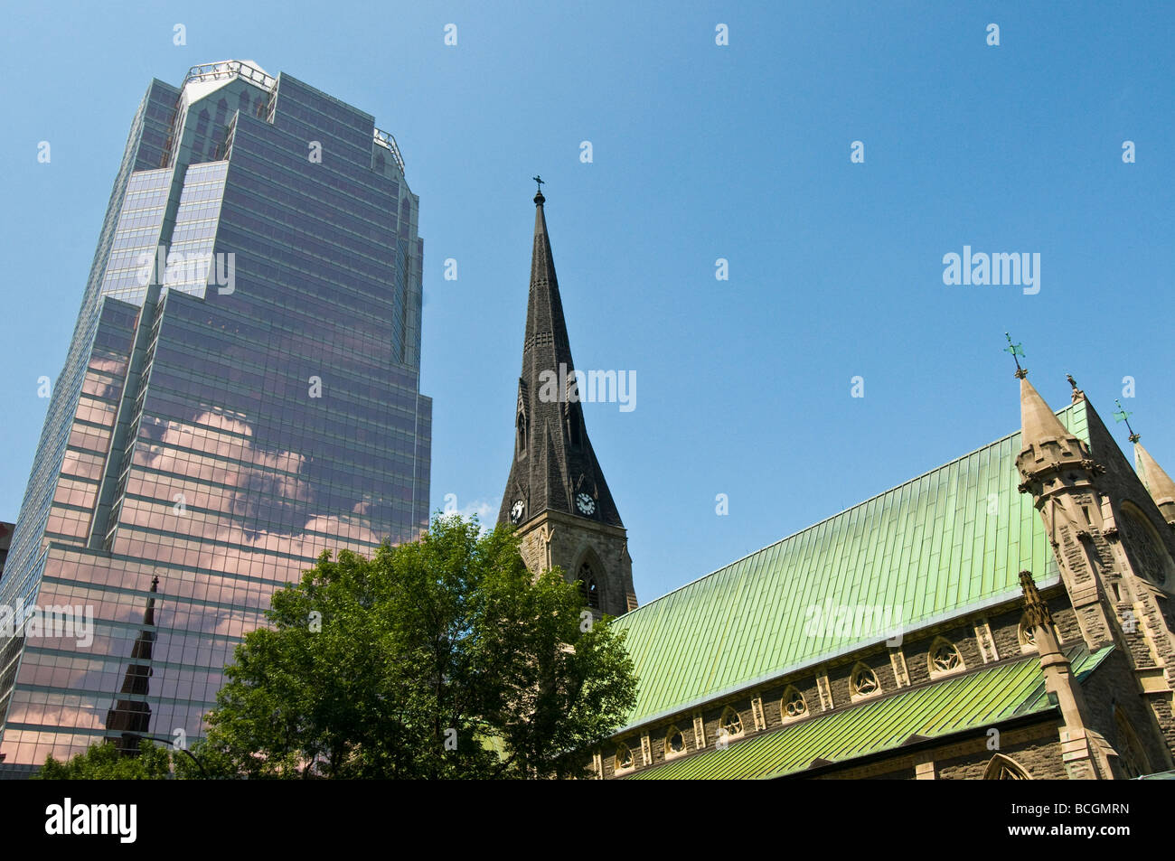 Christ Church Cathedral on Sainte Catherine street downtown Montreal