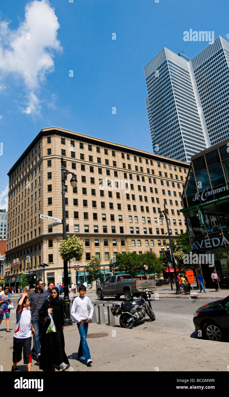 Sainte Catherine street downtown Montreal Stock Photo - Alamy