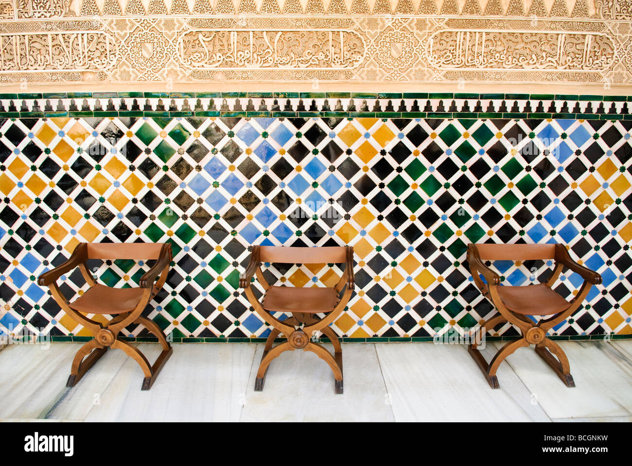 Chairs wall tiles in alhambra hi-res stock photography and images - Alamy