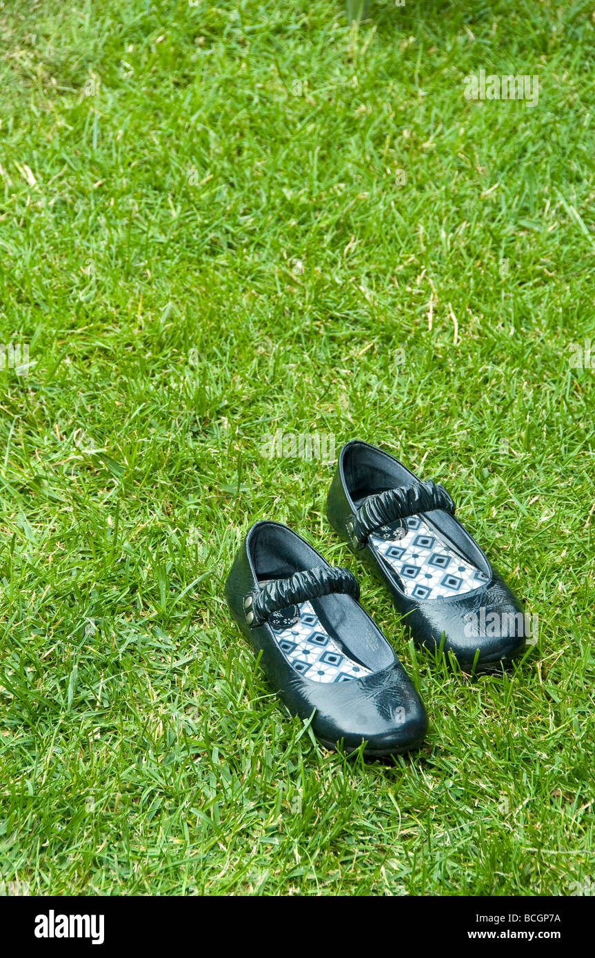 Girls shoes on the grass at Royal Ascot Horse Races, Ladies Day