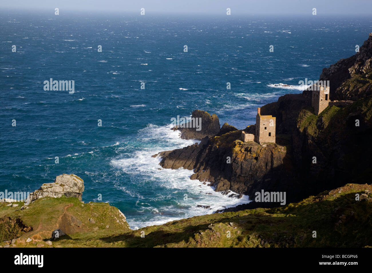 the crowns engine houses botallack mine cornwall Stock Photo