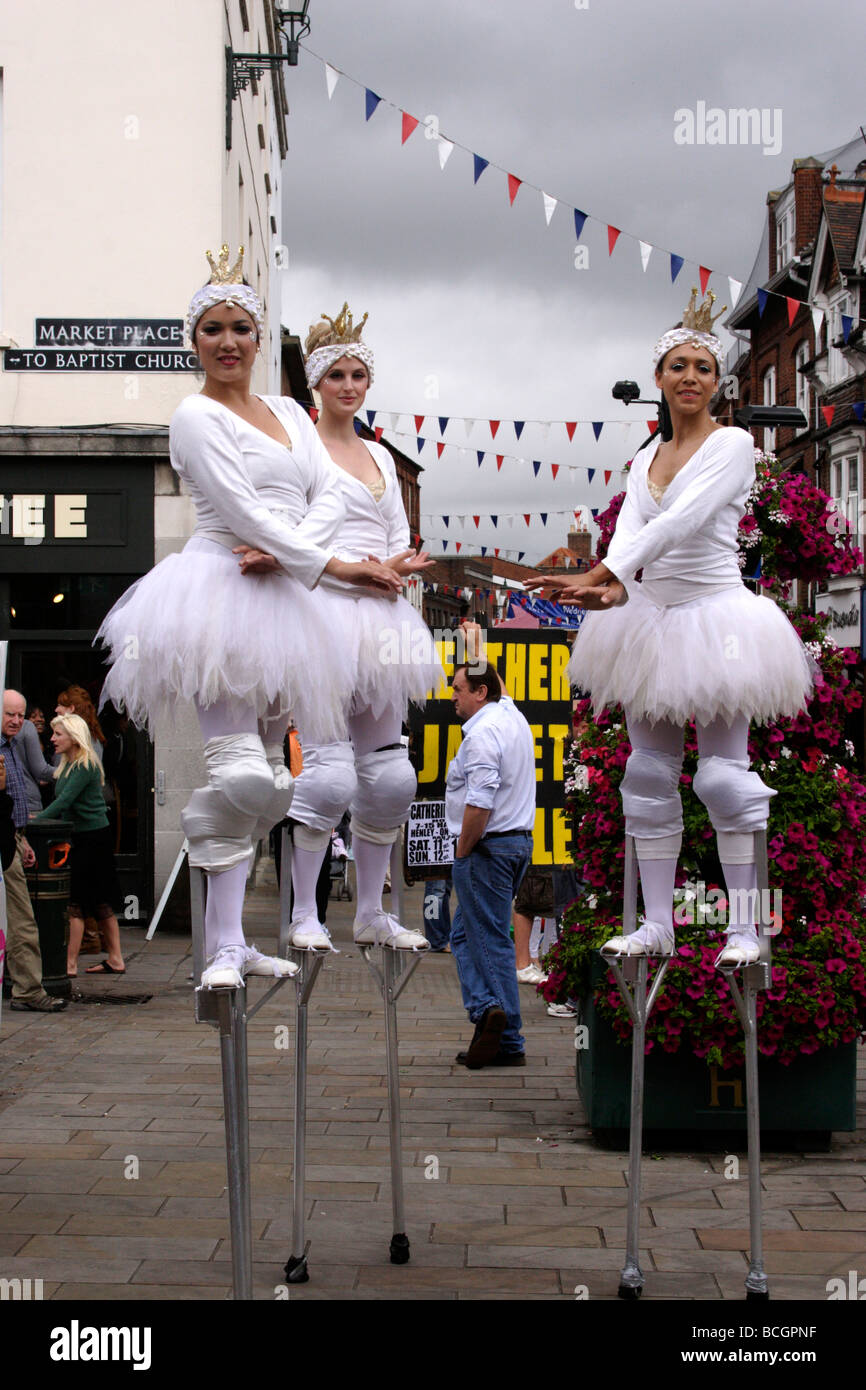 Ballet Dancers on stilts at Henley Festival July 2009 Stock Photo Alamy