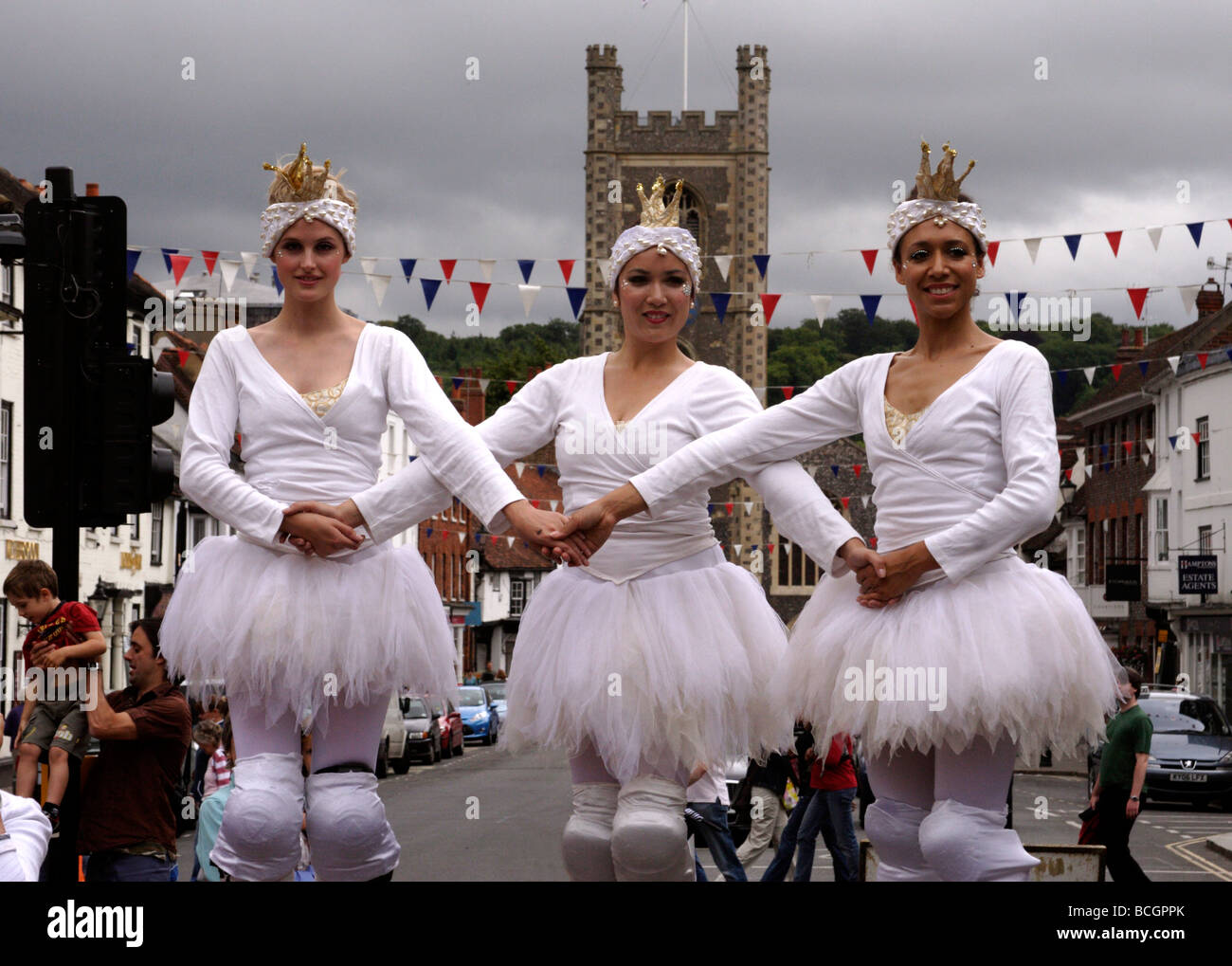 Ballet Dancers on stilts at Henley Festival July 2009 Stock Photo Alamy