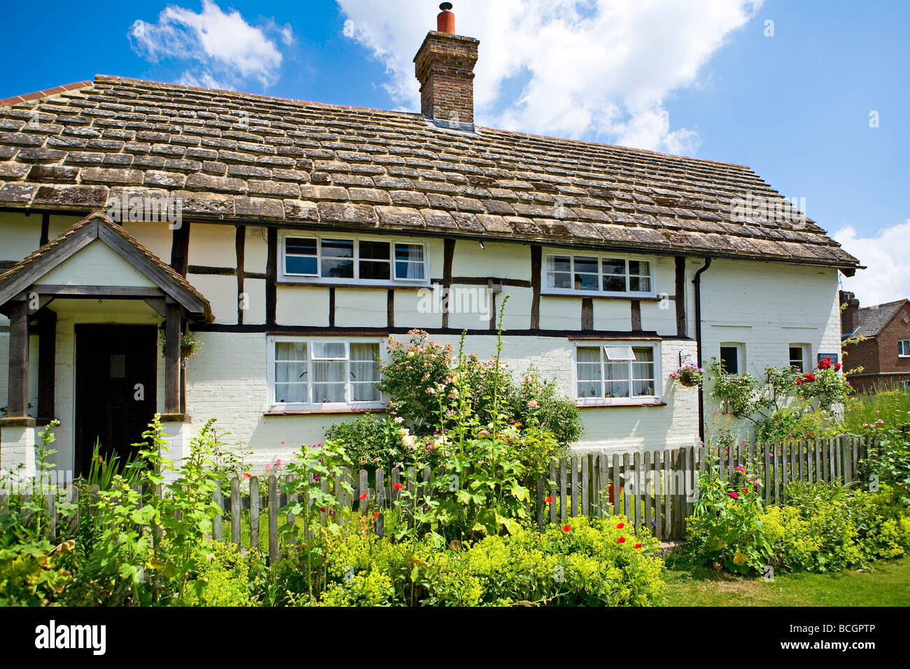 A quintessential pretty English country cottage, West Sussex, UK Stock Photo