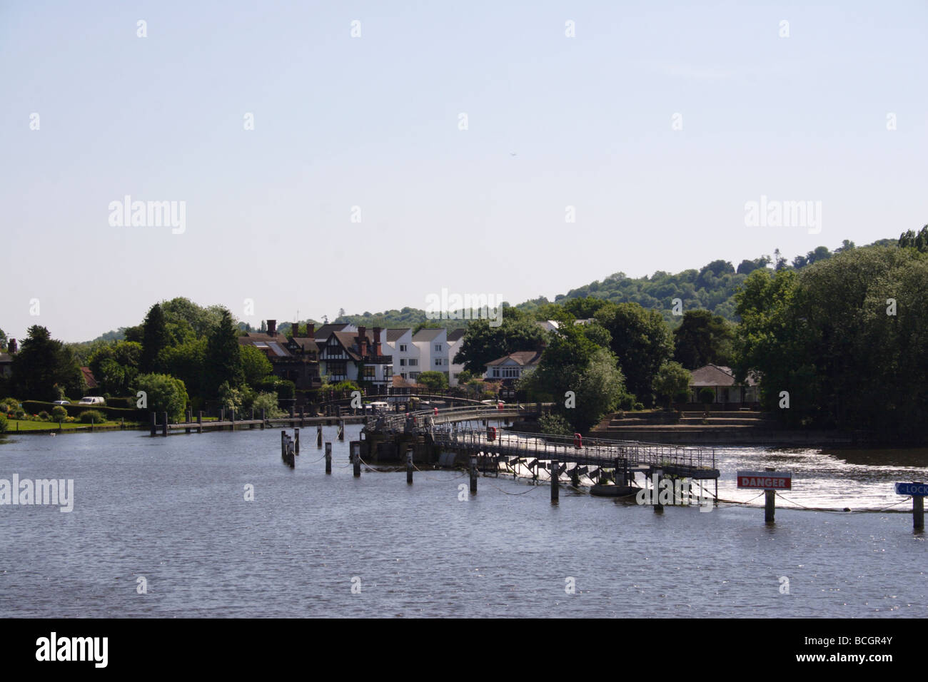 River Thames and weir at Marlow Buckinghamshire Stock Photo