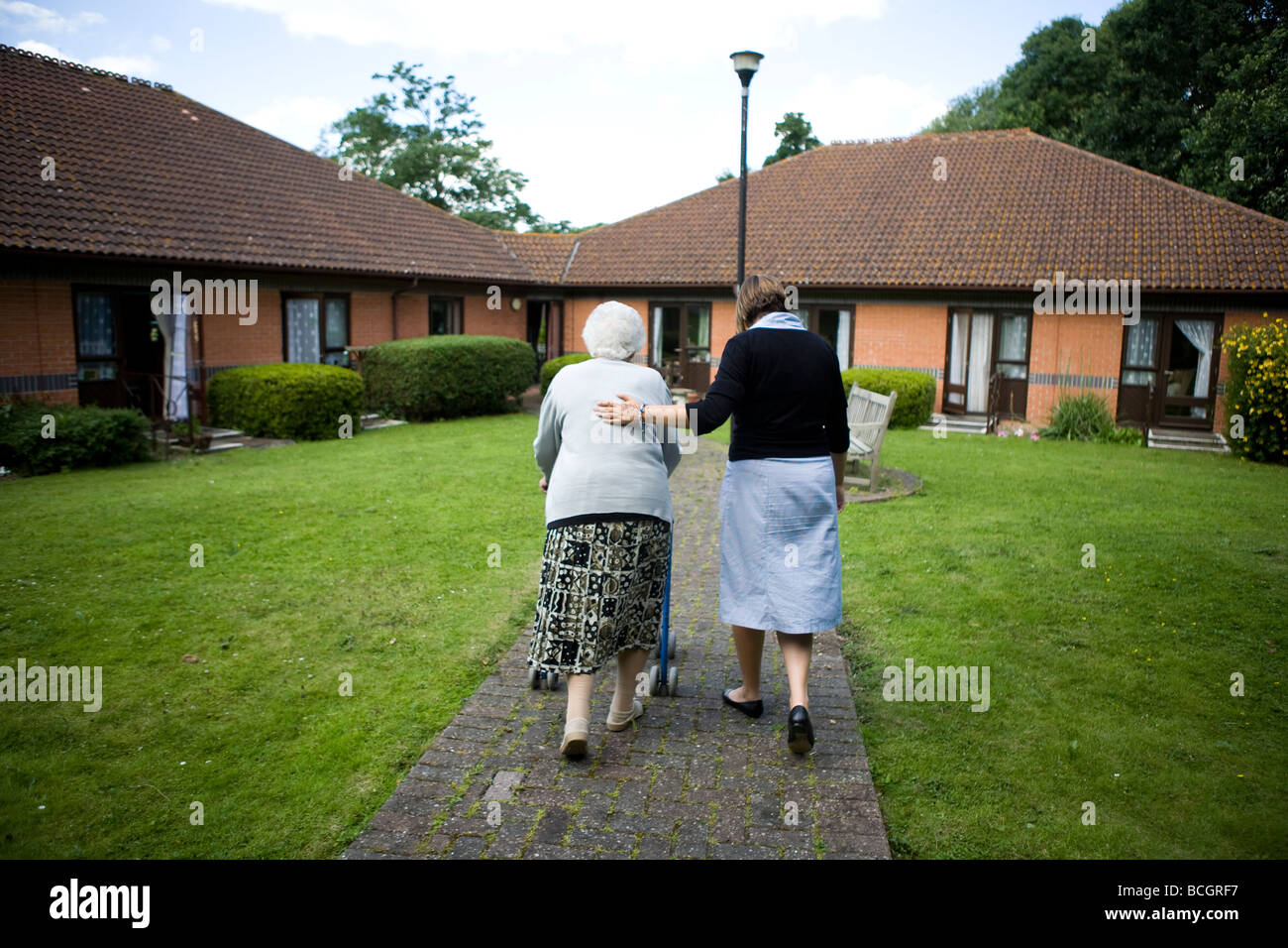 Caring for an elderly person Stock Photo