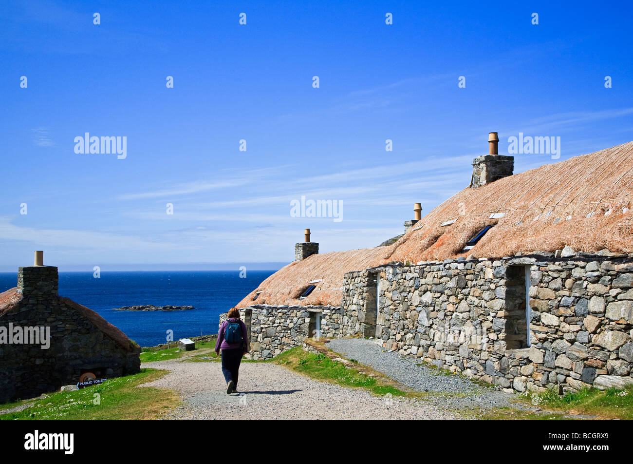 The Gearrannan Blackhouses Carloway Isle of Lewis, Outer Hebrides, western isles, Scotland, UK 2009 Stock Photo