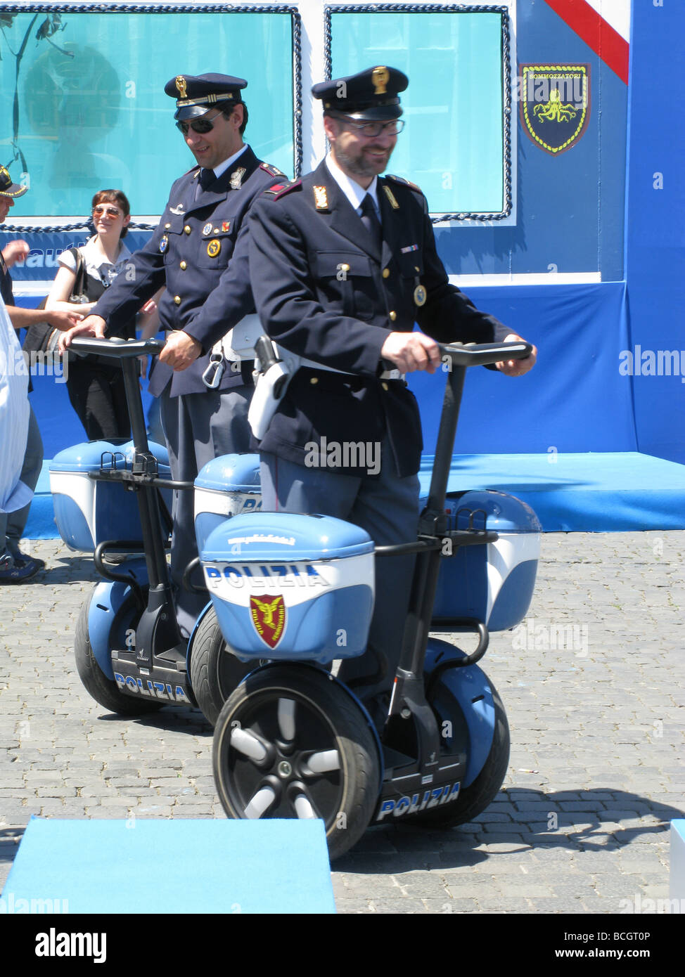 police using segway transporters at open day event in rome Stock Photo