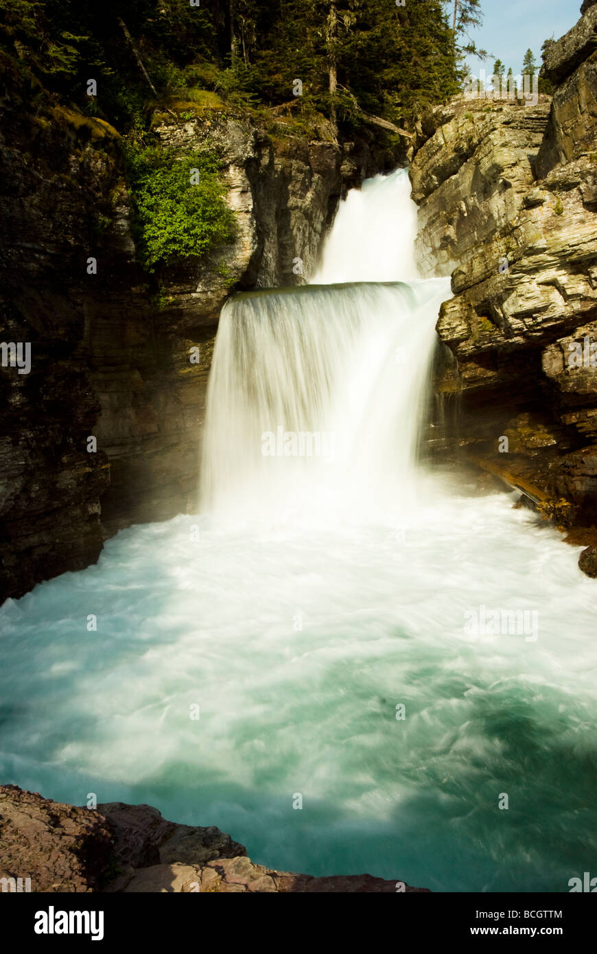Saint Mary Falls in Glacier National Park Stock Photo - Alamy