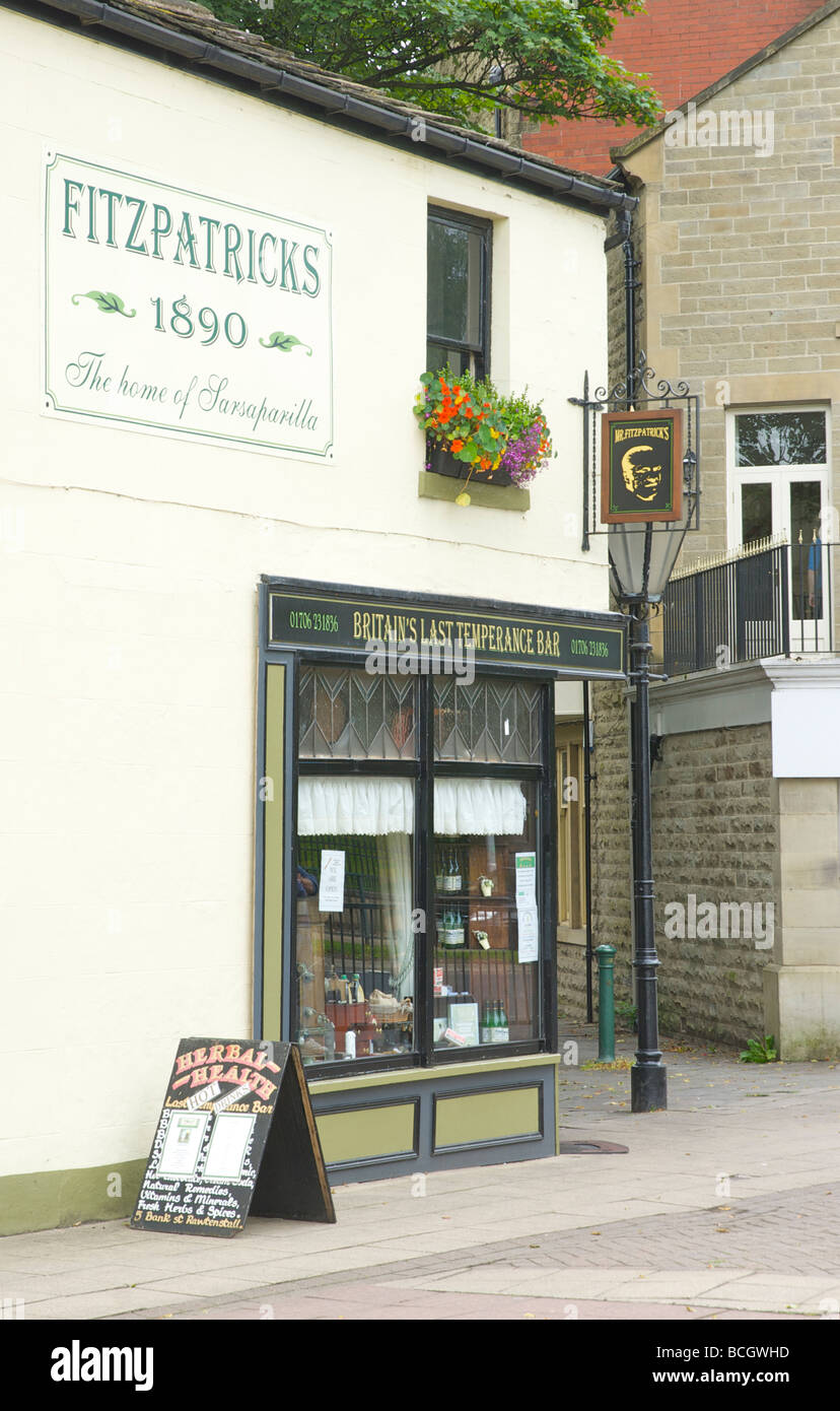 Fitzpatrick's Herbal Health temperance bar, Rawtenstall, Lancashire, England UK Stock Photo