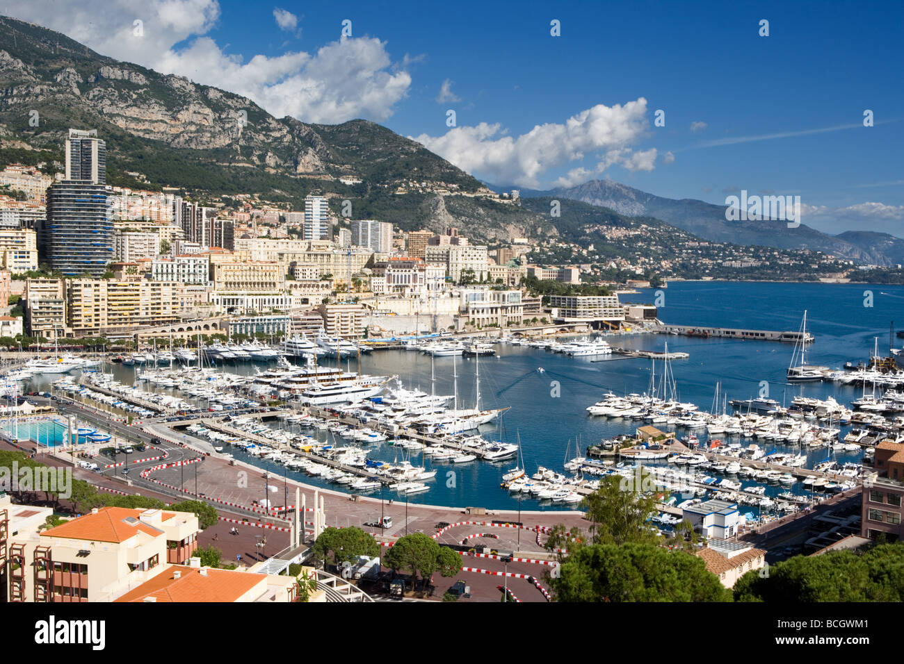 View over Port de Monaco Monte Carlo Stock Photo