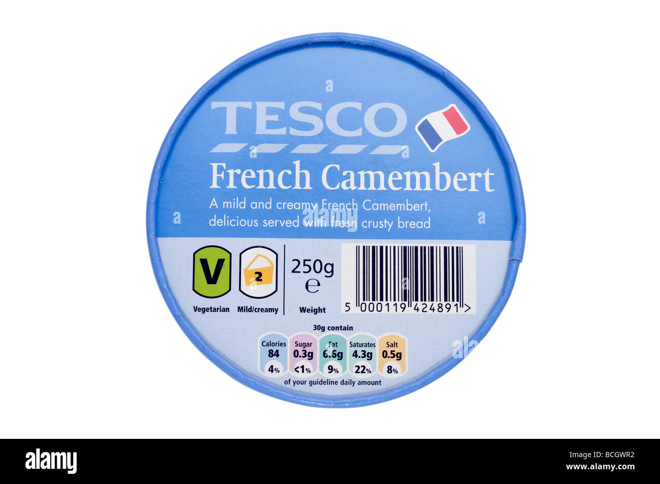 250 gram tub of Tesco 'French Camembert' Cheese Stock Photo