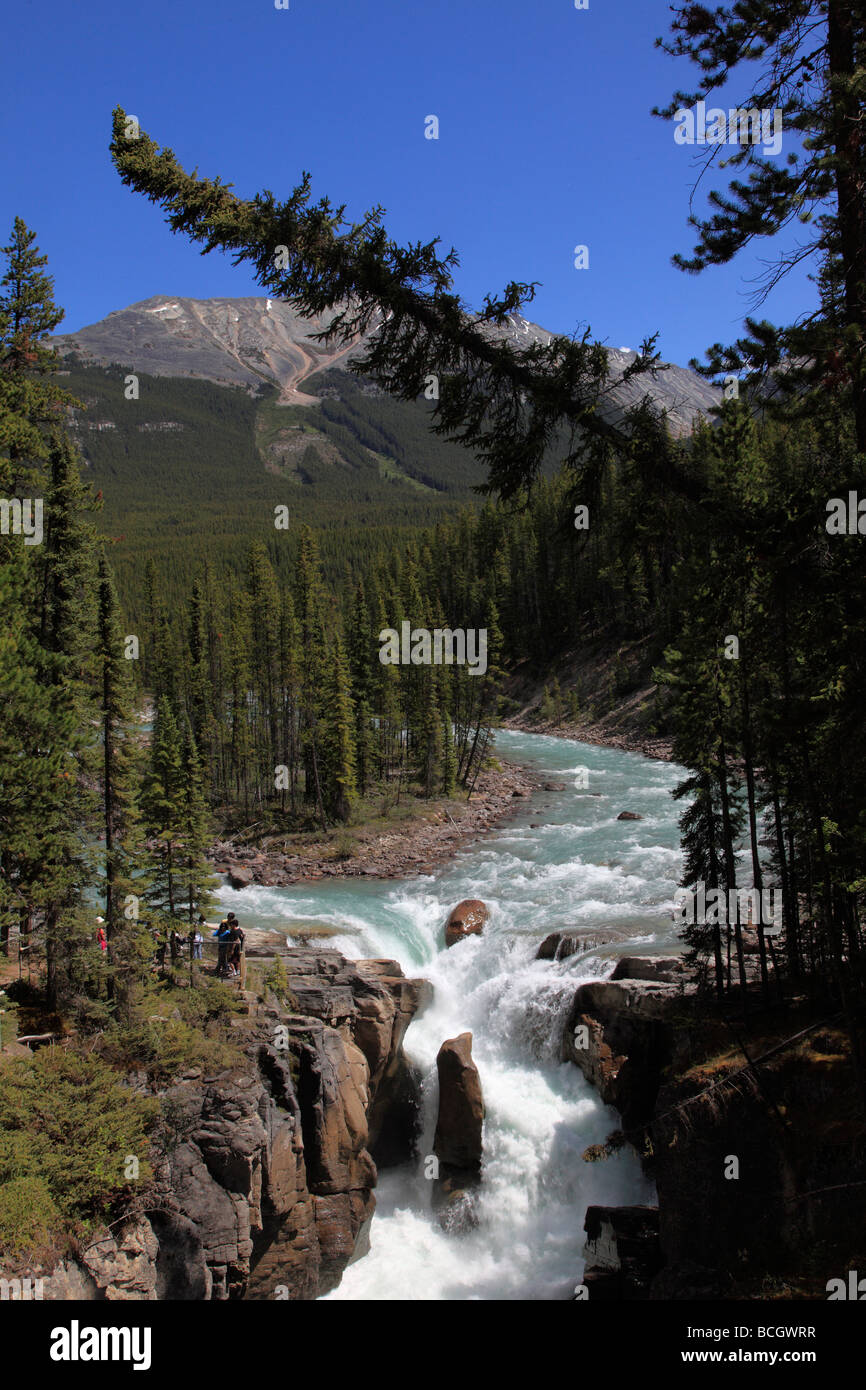 Canada Alberta Jasper National Park Sunwapta River Falls Stock Photo