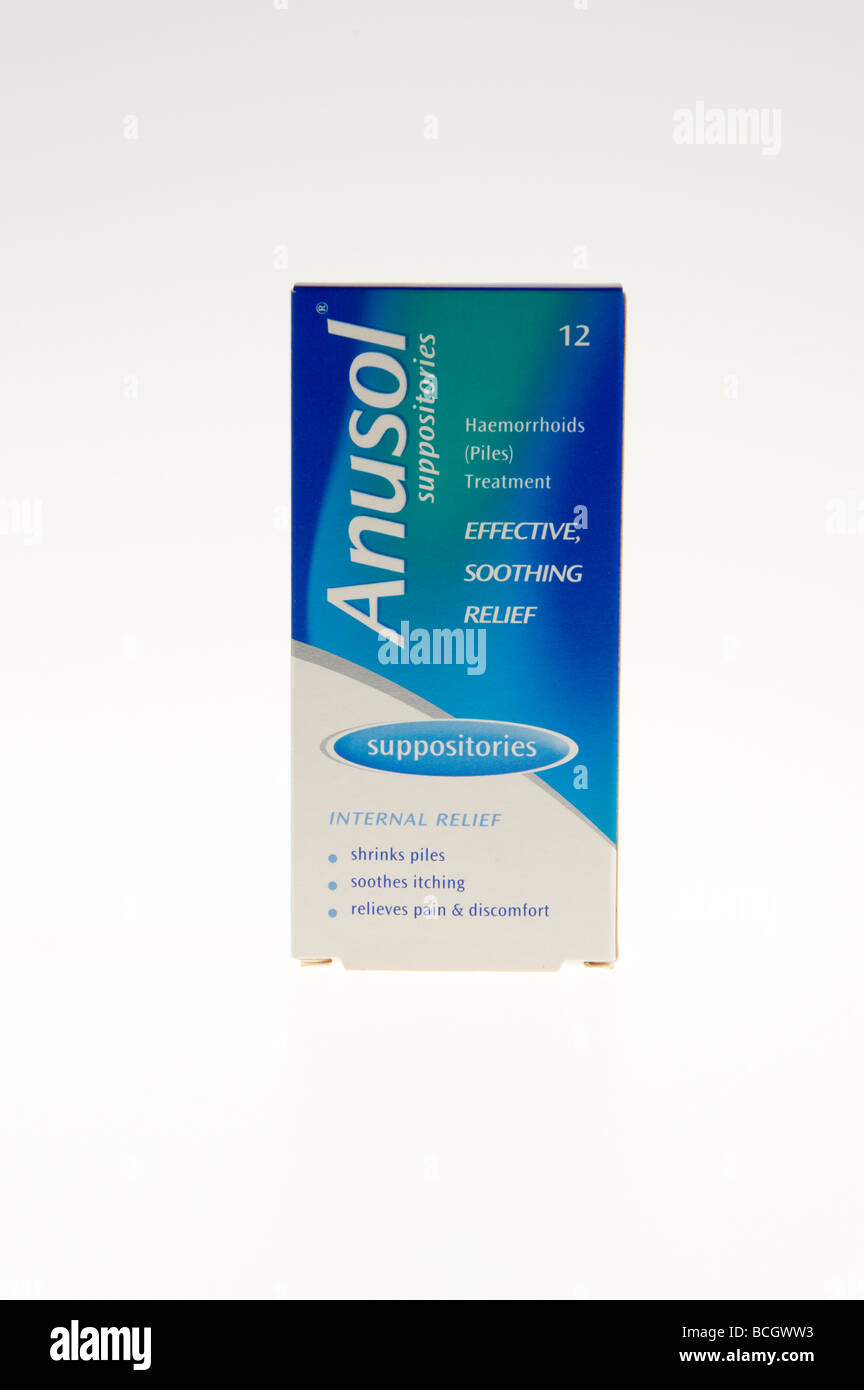 Suppositories for hemorrhoids Anusol Stock Photo