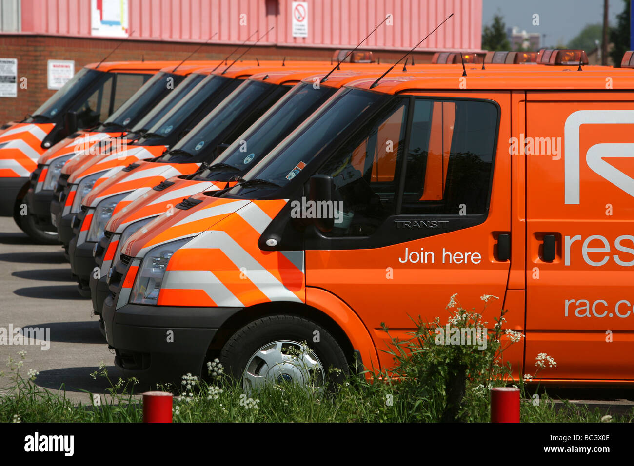 RAC breakdown recovery vans parked in a fleet Stock Photo