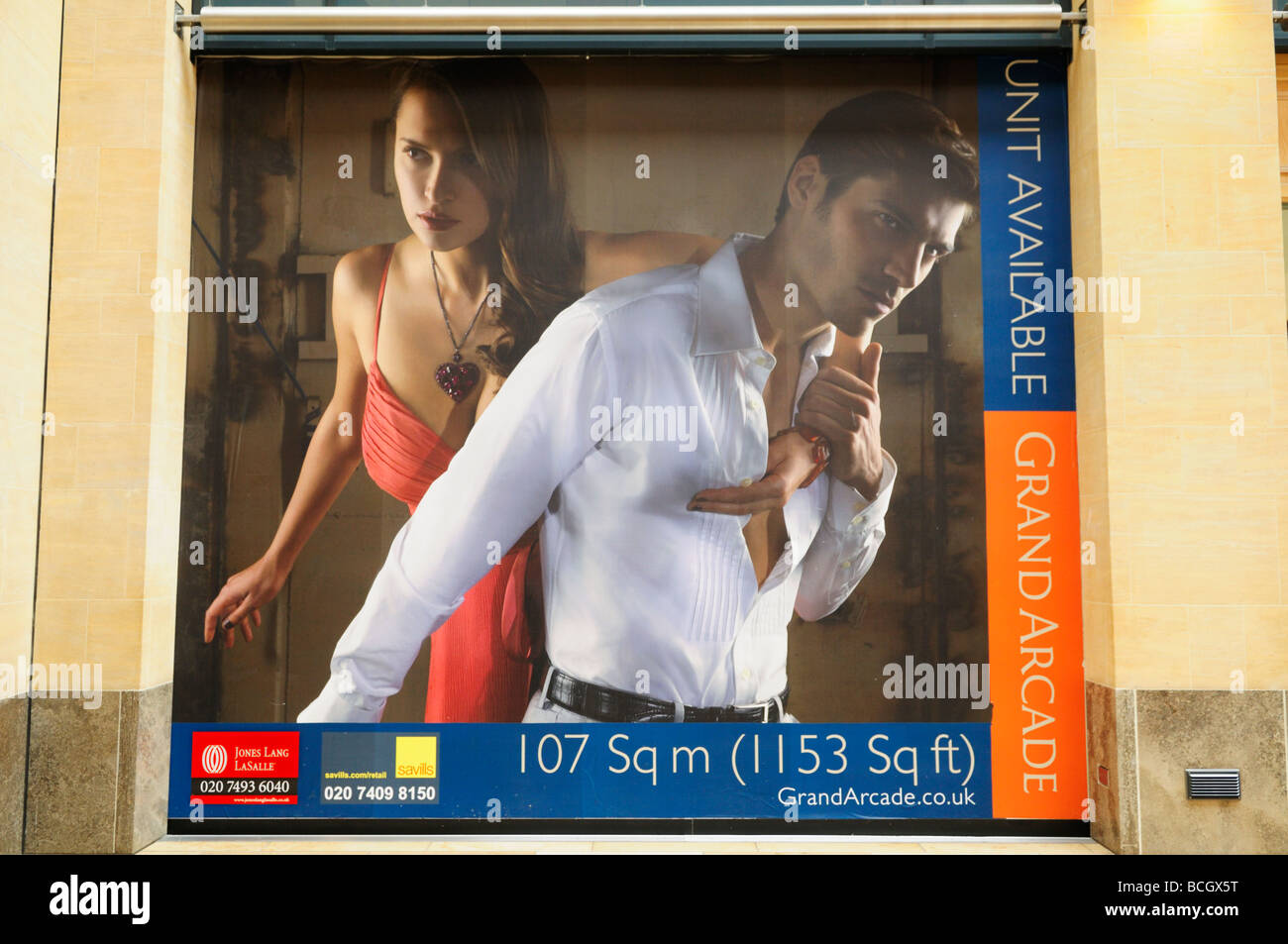 Poster advertising Shop unit available in the Grand Arcade Shopping