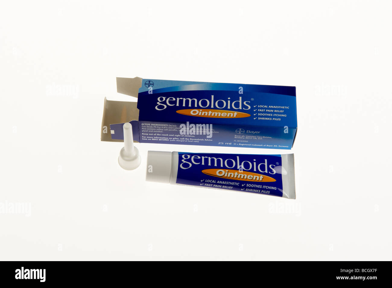 Germoloids with applicator Haemorrhoid ointment Stock Photo