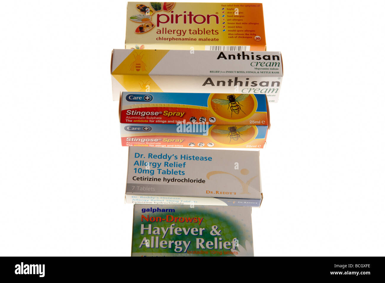 Anti histamine for allergy and insect bites Stock Photo