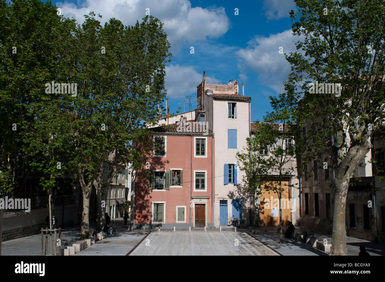 Lovely square Nimes France Stock Photo