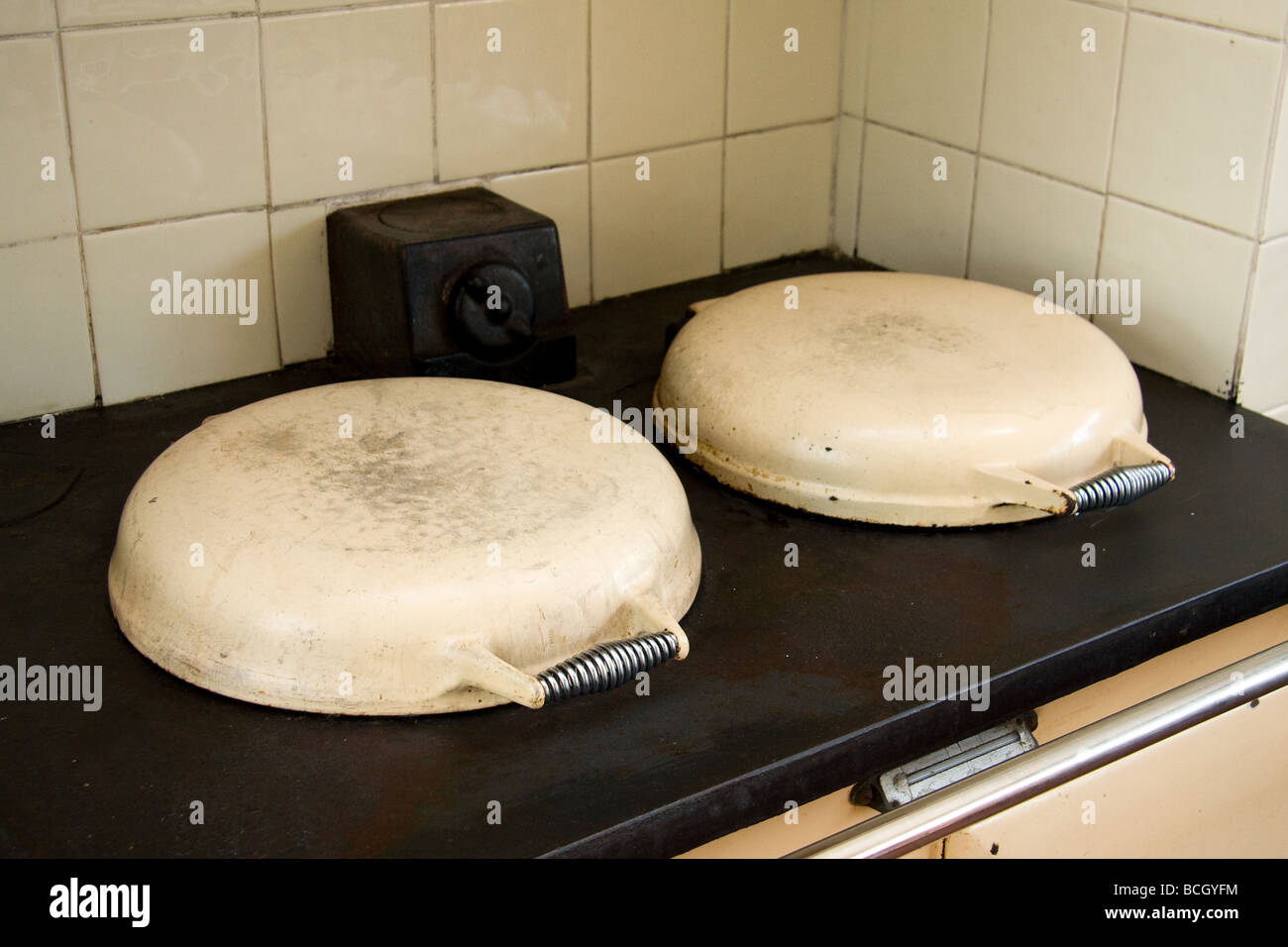 AGA cooker top hob covers Stock Photo Alamy