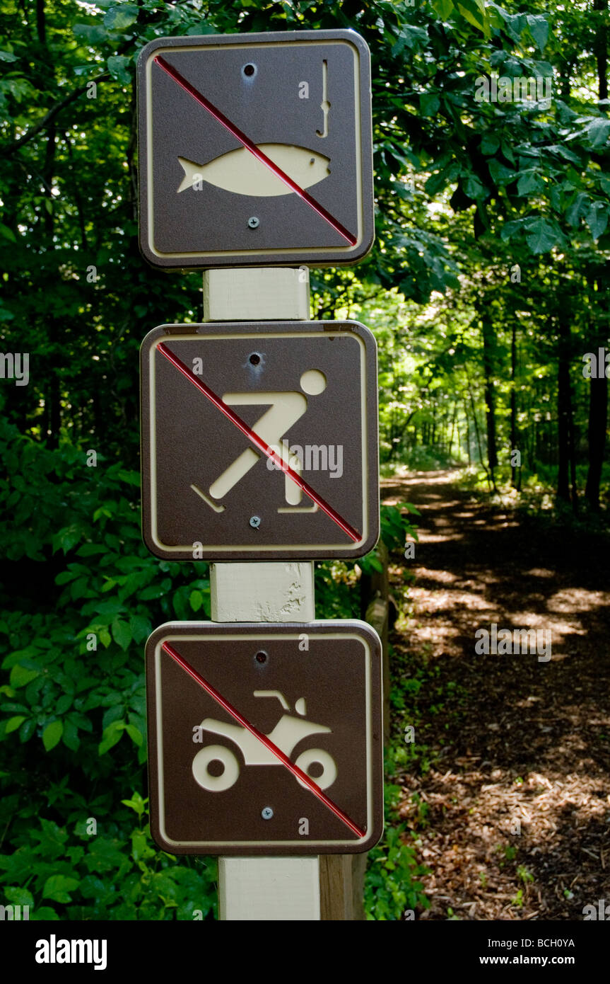 Signs in park Stock Photo Alamy