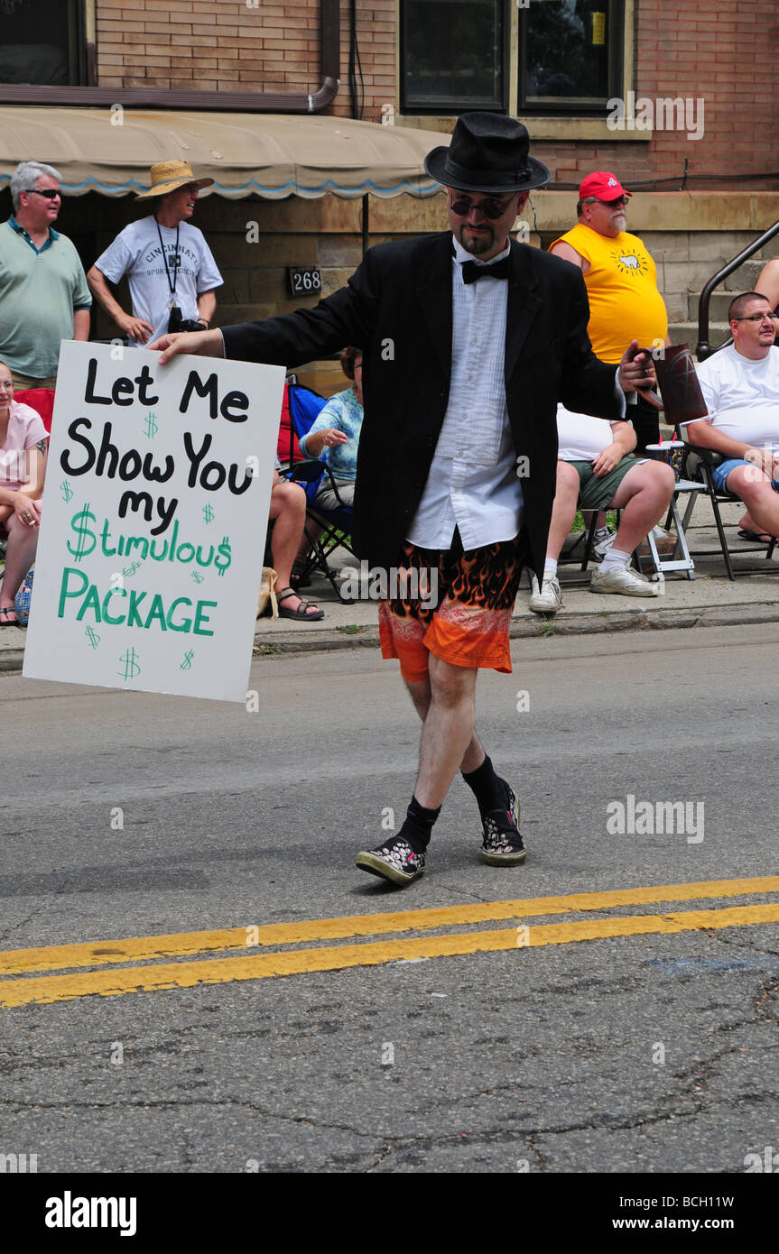 Doo Dah Parade Columbus, Ohio stimulus package sign Stock Photo Alamy
