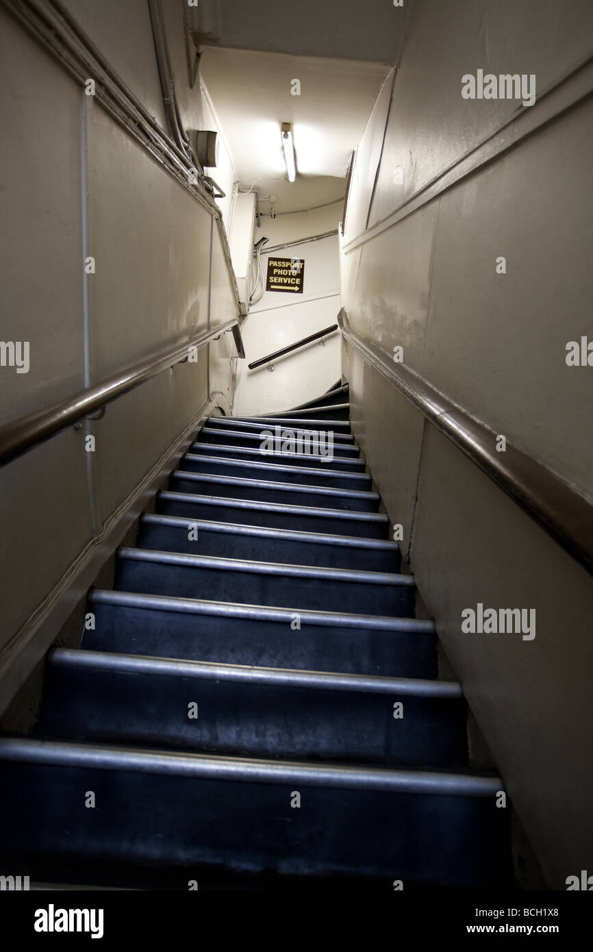 Flight of stairs in a building, London, England, UK Stock Photo