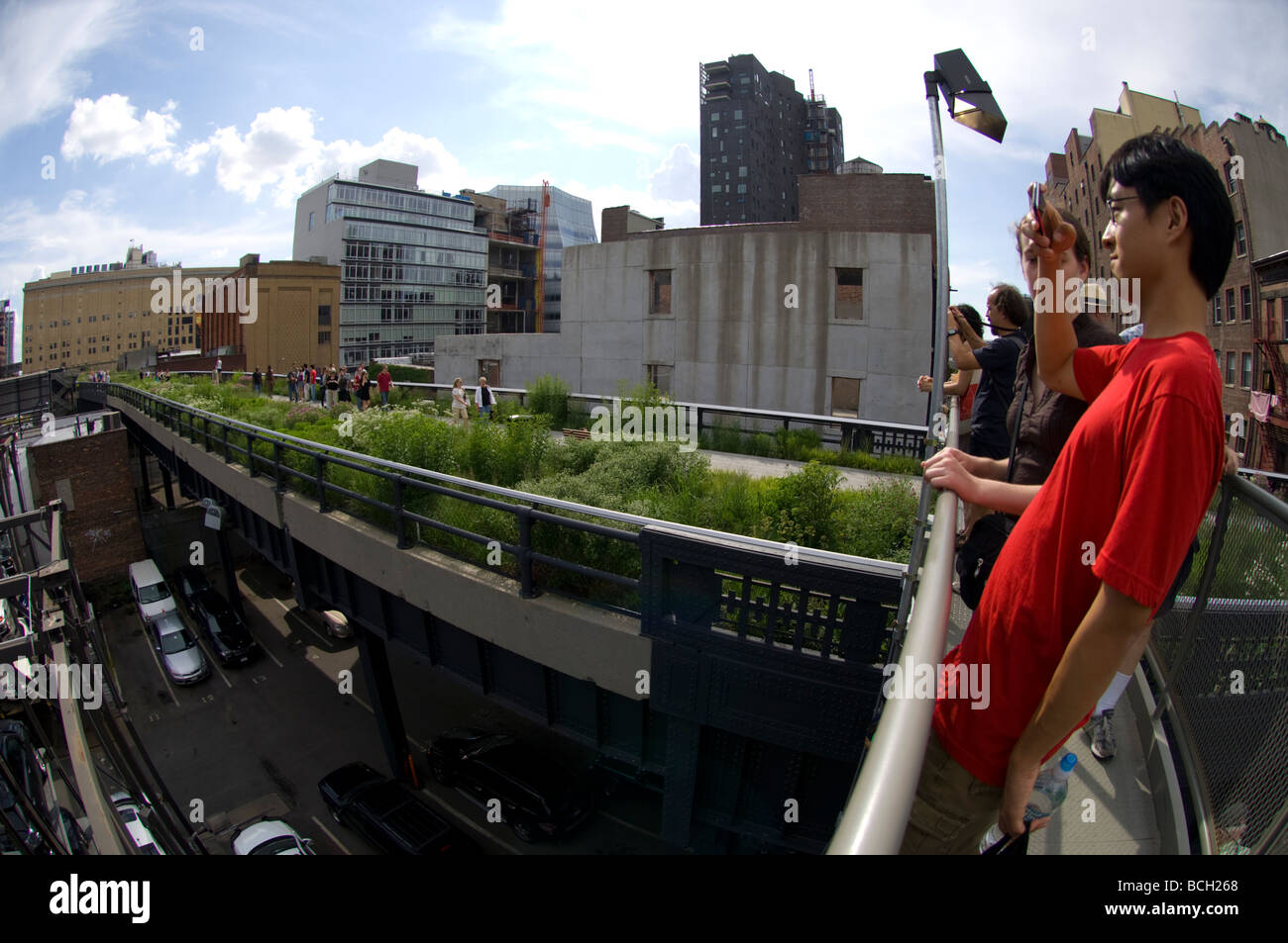 The new High Line Park in the New York neighborhood of Chelsea Stock Photo