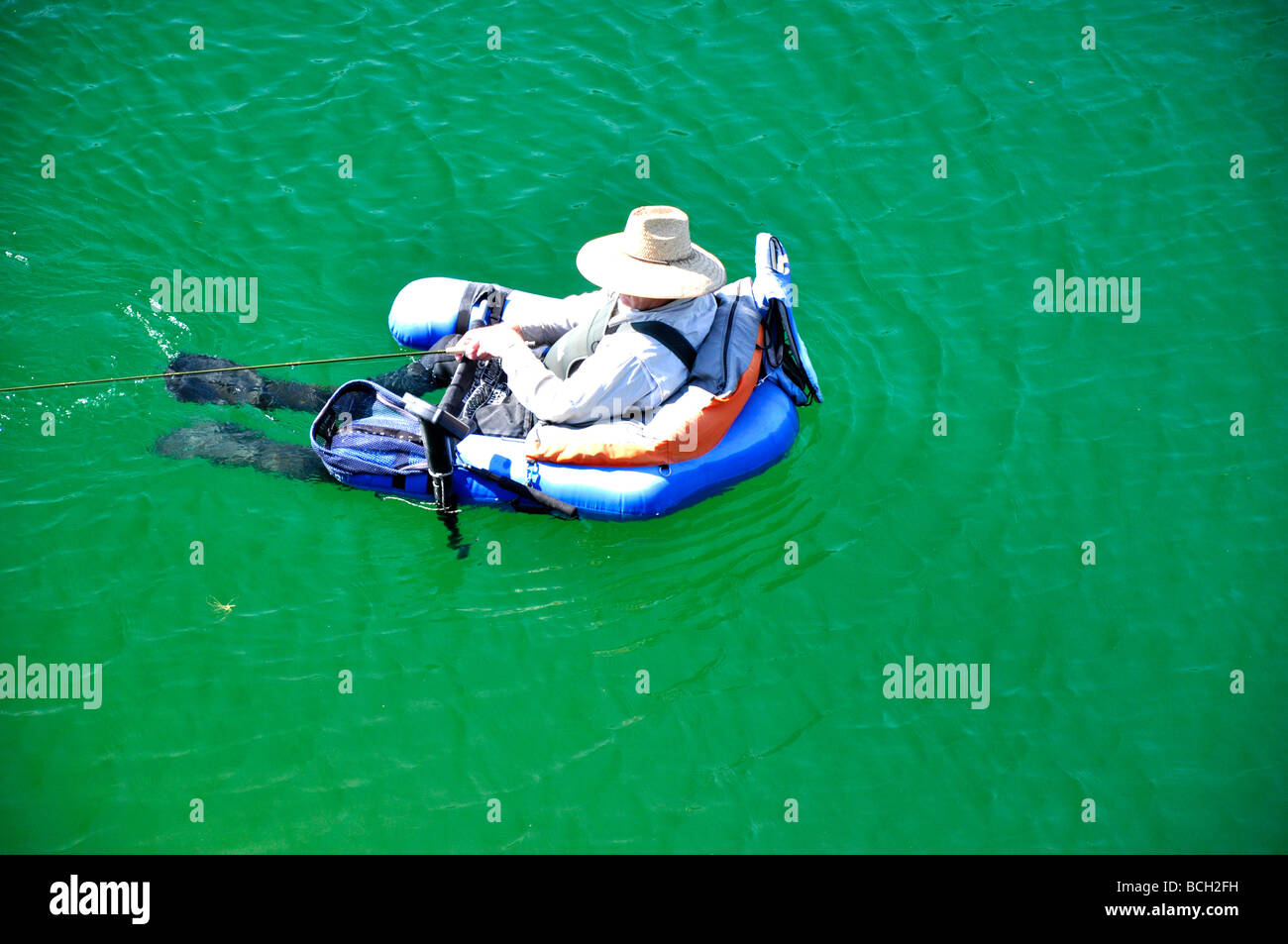 Man fishing in float tube hi-res stock photography and images - Alamy