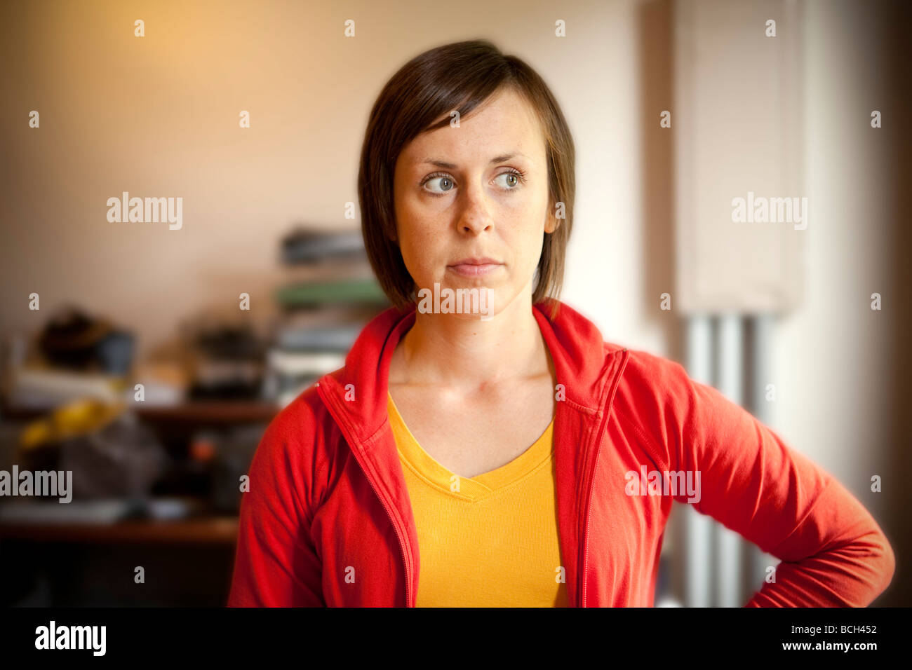 Angry young woman Stock Photo