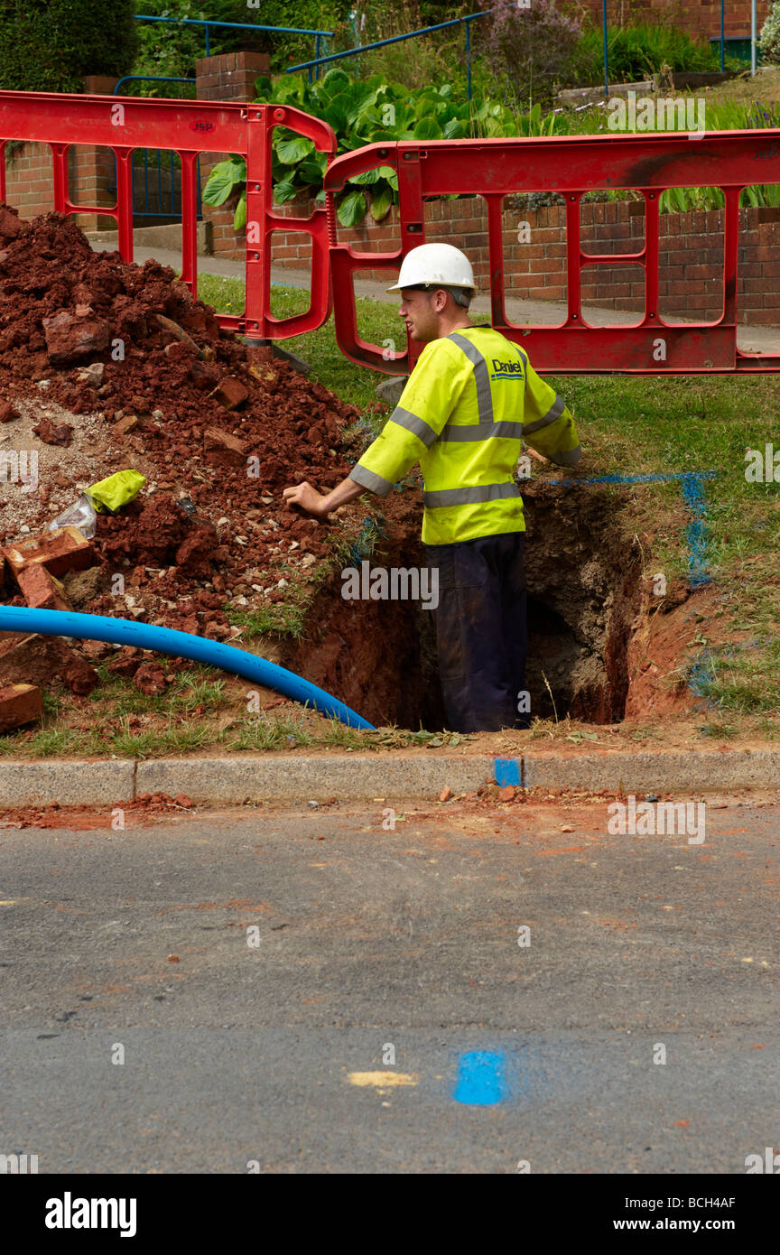 Water / Road maintenance works Stock Photo Alamy