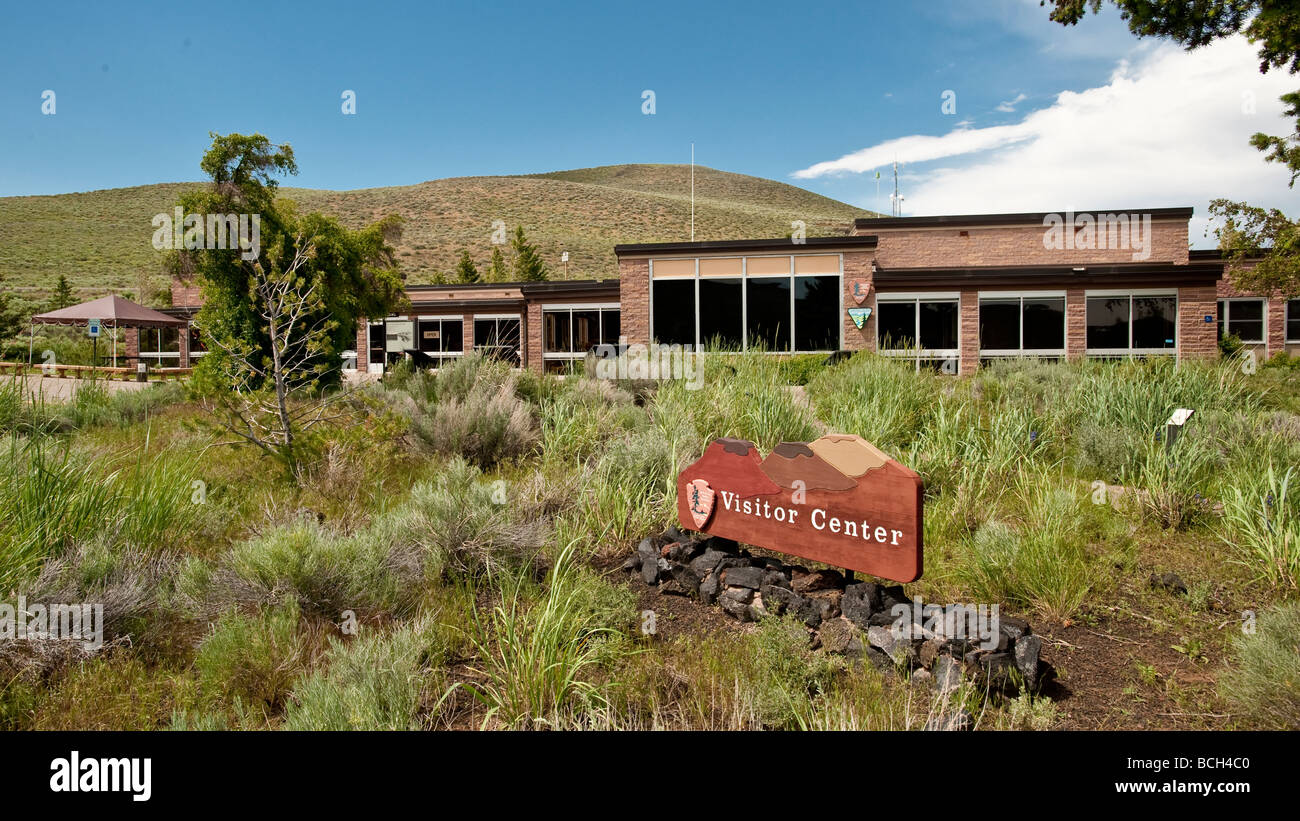 Exterior view of the Visitor Center at Craters of the Moon National Monument Idaho Stock Photo