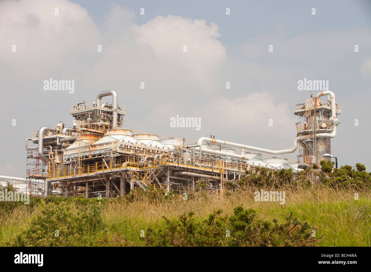 A gas processing plant at Rampside near Barrow in Furness UK that processes gas from the Morecambe Bay Stock Photo