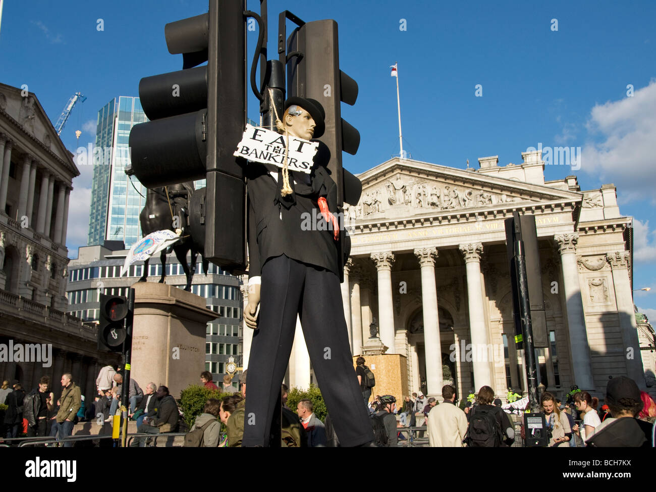 G20 protest in London 1st April 2009 Stock Photo