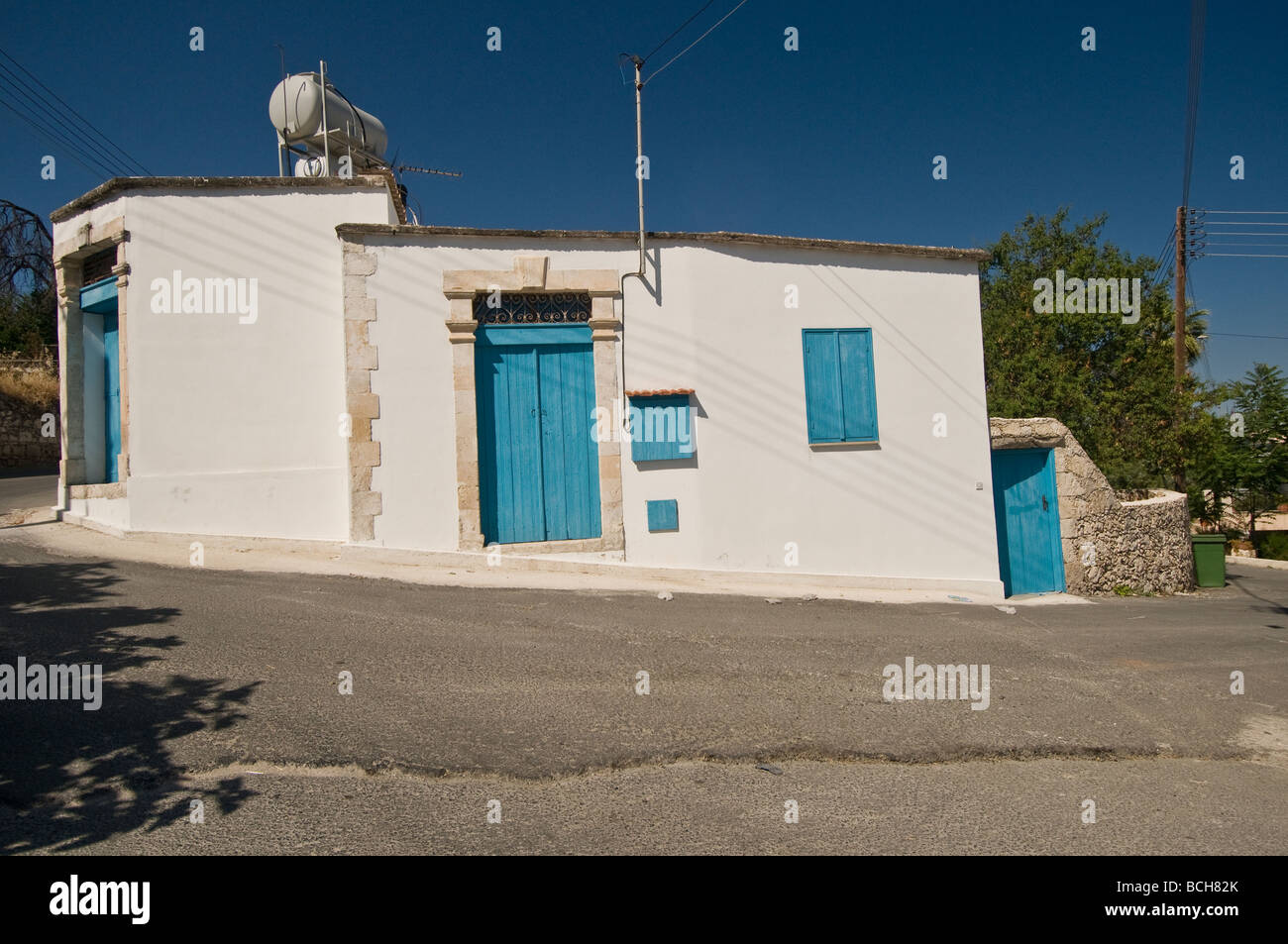 Typical rural home in the mountain village of Lysos, Cyprus Stock Photo