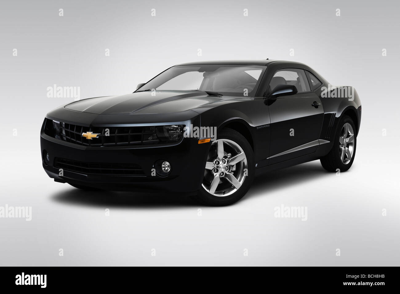 2010 Chevrolet Camaro 1LT in Black - Front angle view Stock Photo