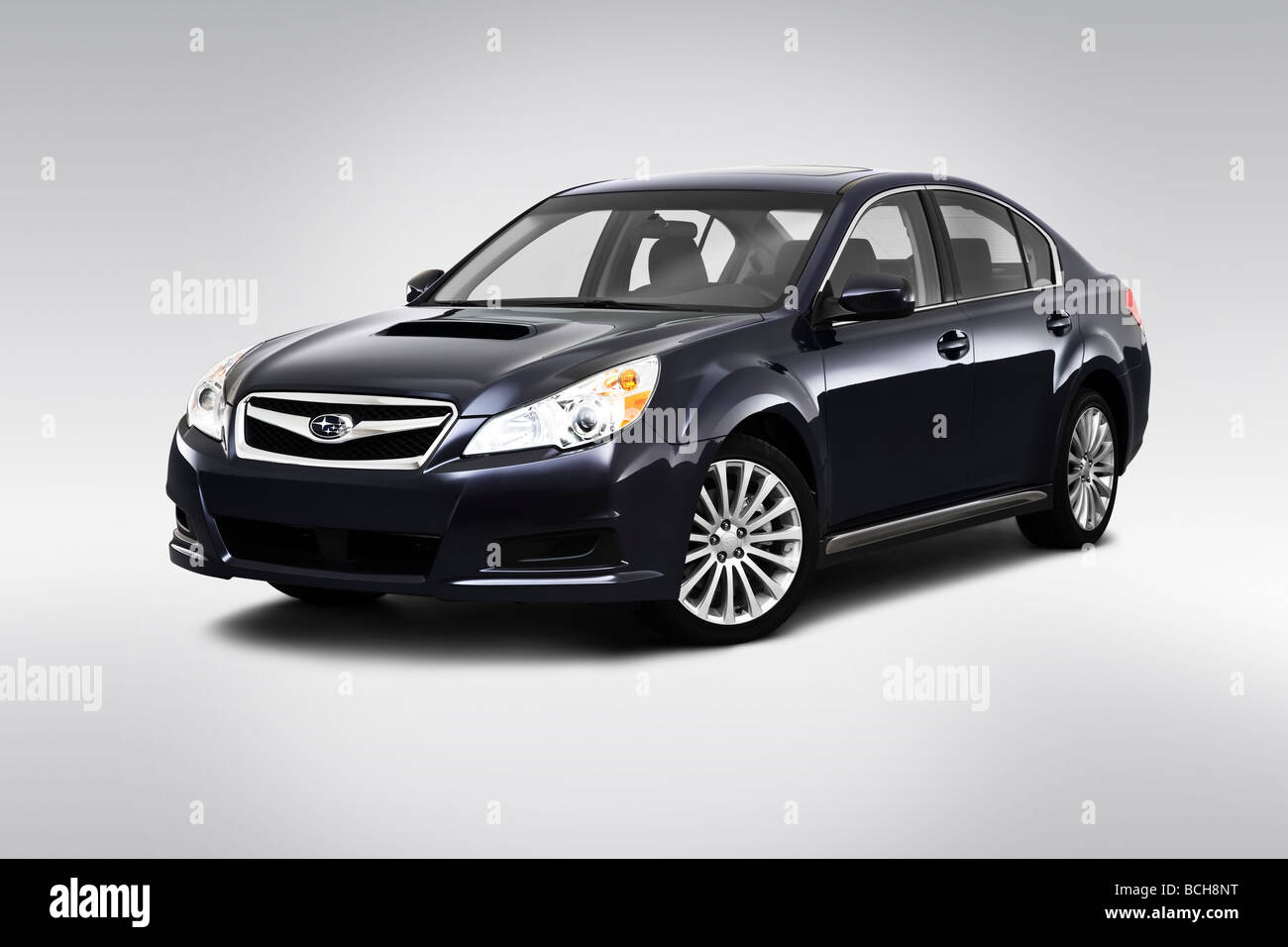 2010 Subaru Legacy 2.5 GT Limited in Gray - Front angle view Stock Photo