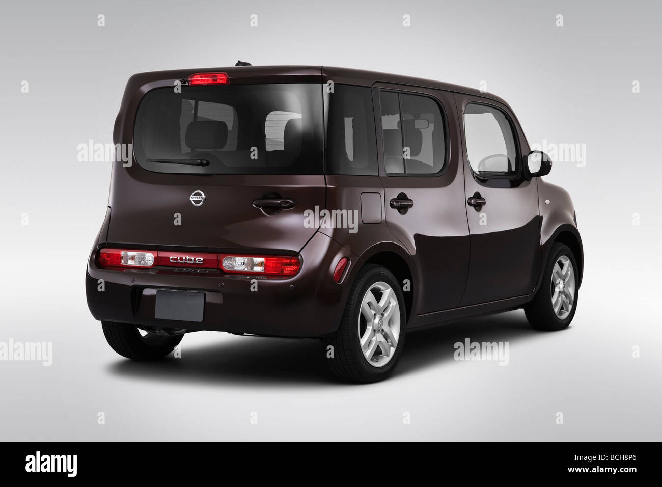 2009 Nissan Cube 1.8 SL  in Gray - Rear angle view Stock Photo