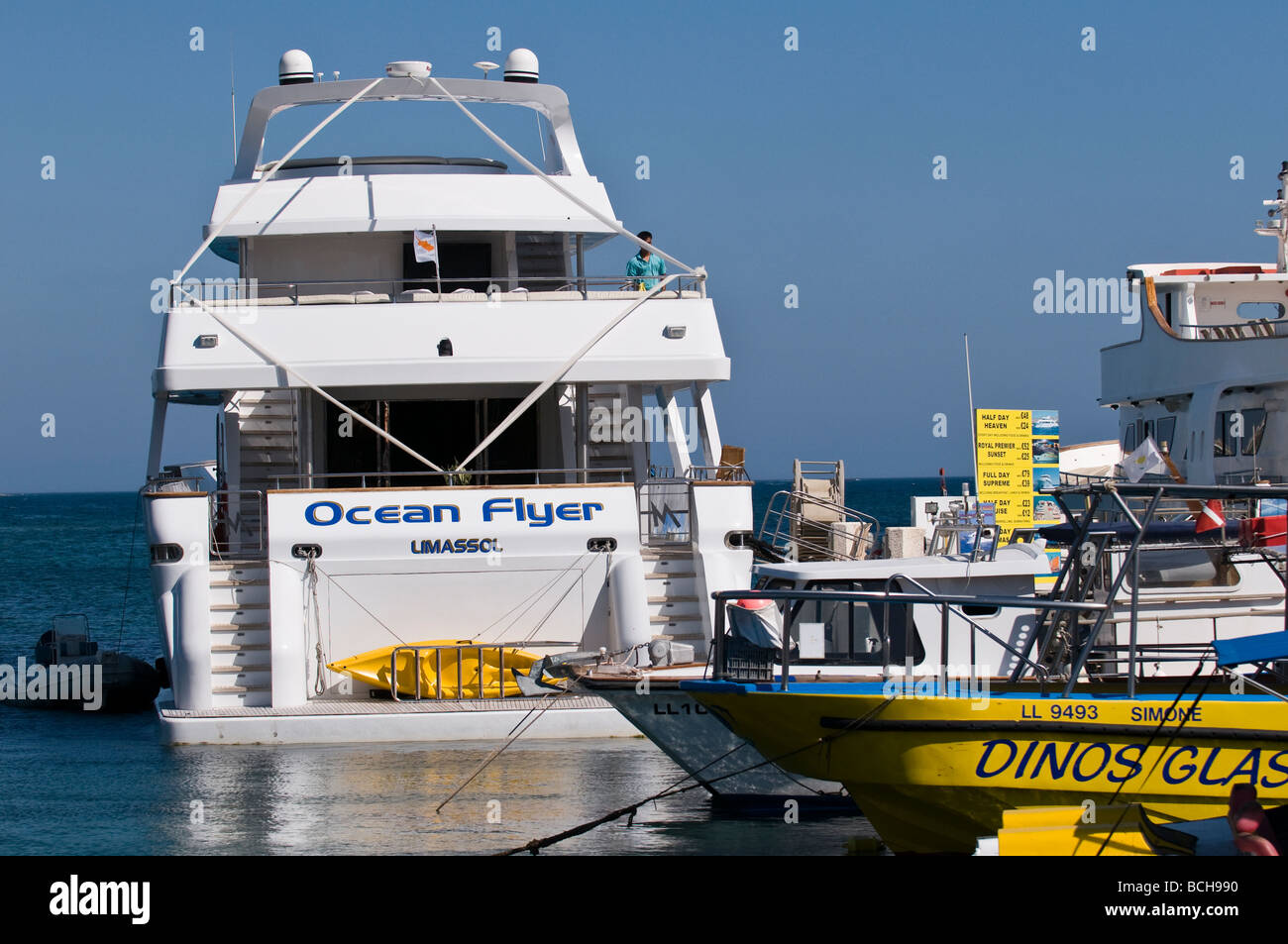 Ocean Flyer in dock, Paphos port, Cyprus Stock Photo