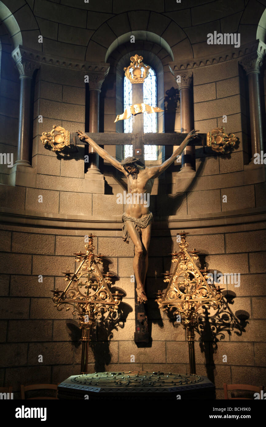 Jesus on the Cross Monaco Cathedral Principality of Monaco Cote d Azur France Dedicated to Saint Nicholas Stock Photo