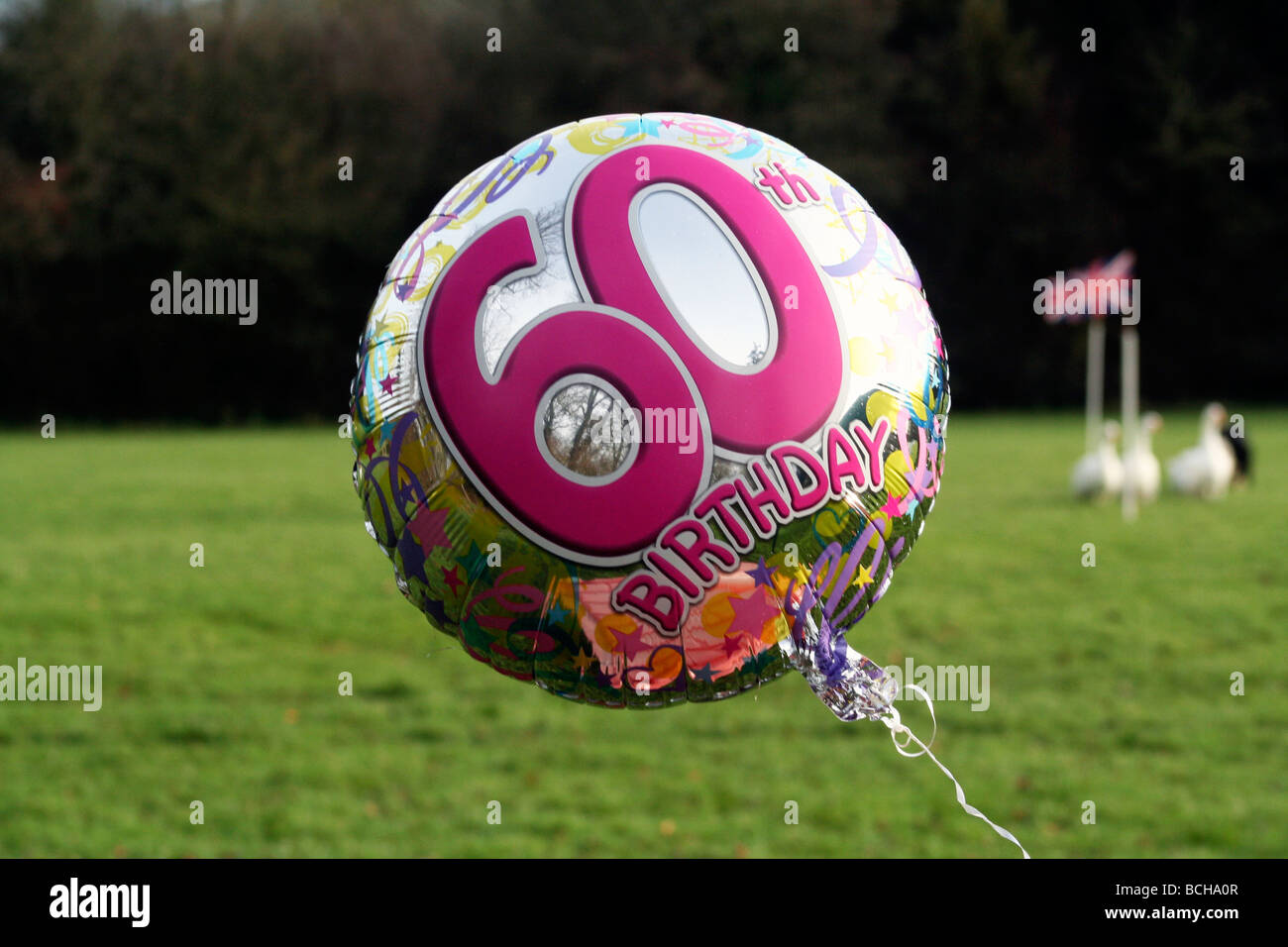 60th birthday balloon Stock Photo