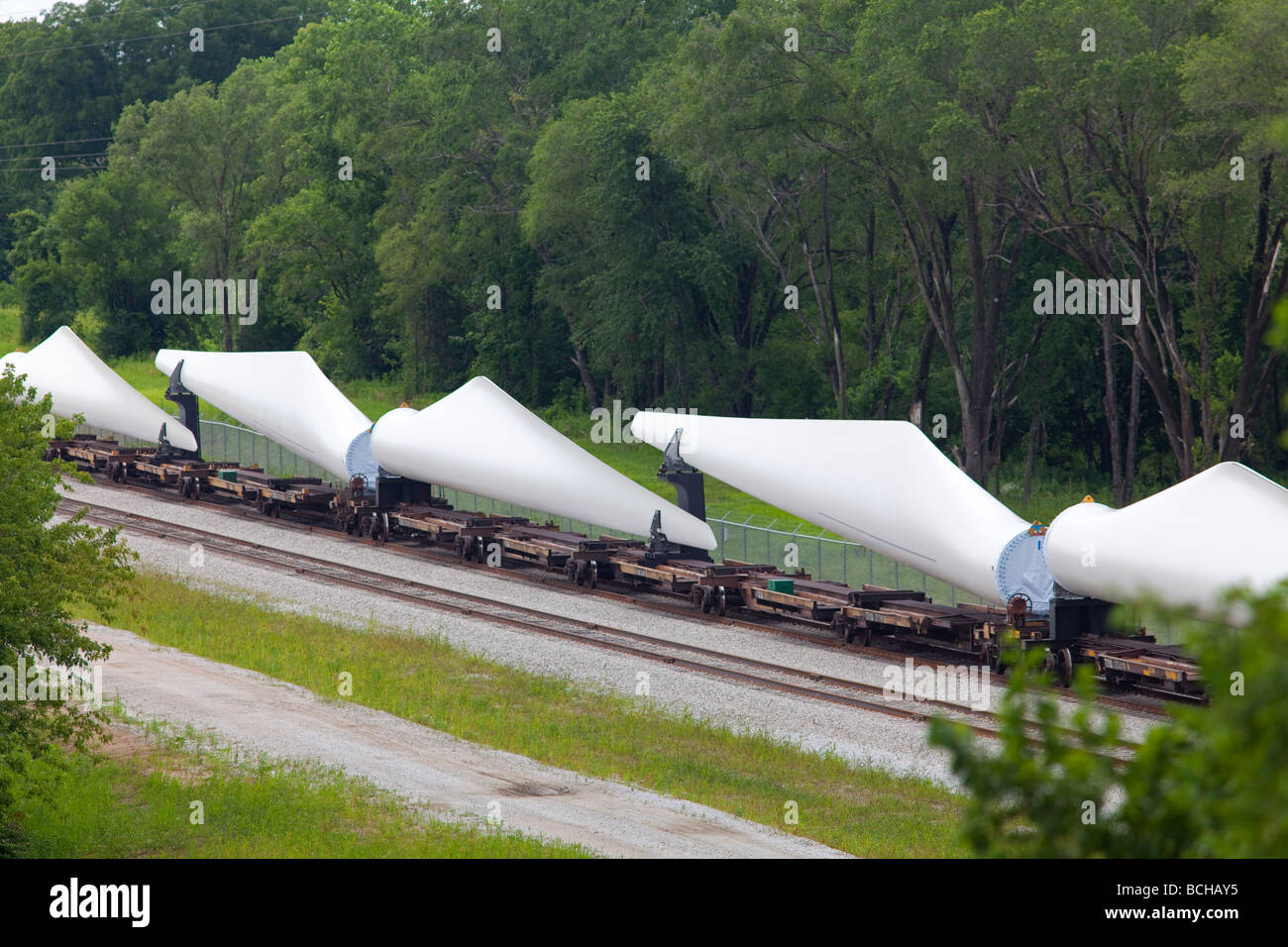 Fort Madison Iowa Wind turbine blades at the Siemens Energy Fort