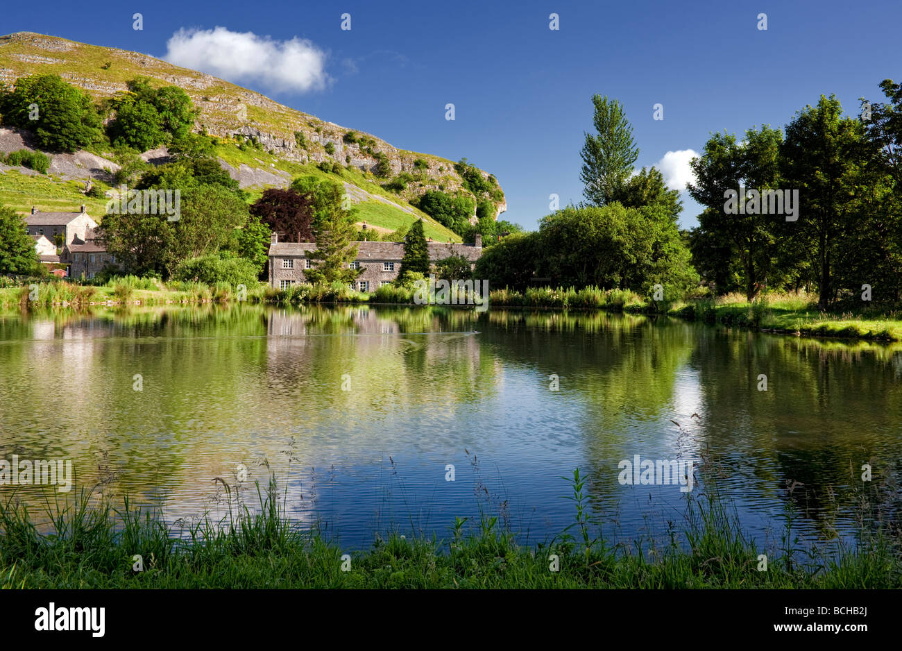 The trout lake at Kilnsey, Yorkshire Dales UK Stock Photo Alamy