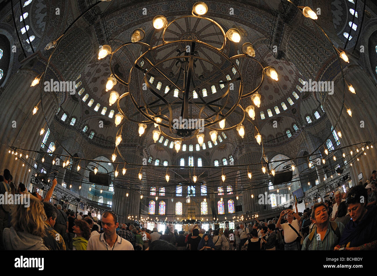 Interior View of Blue Mosque Sultan Ahmed Mosque Islanbul Turkey Stock ...