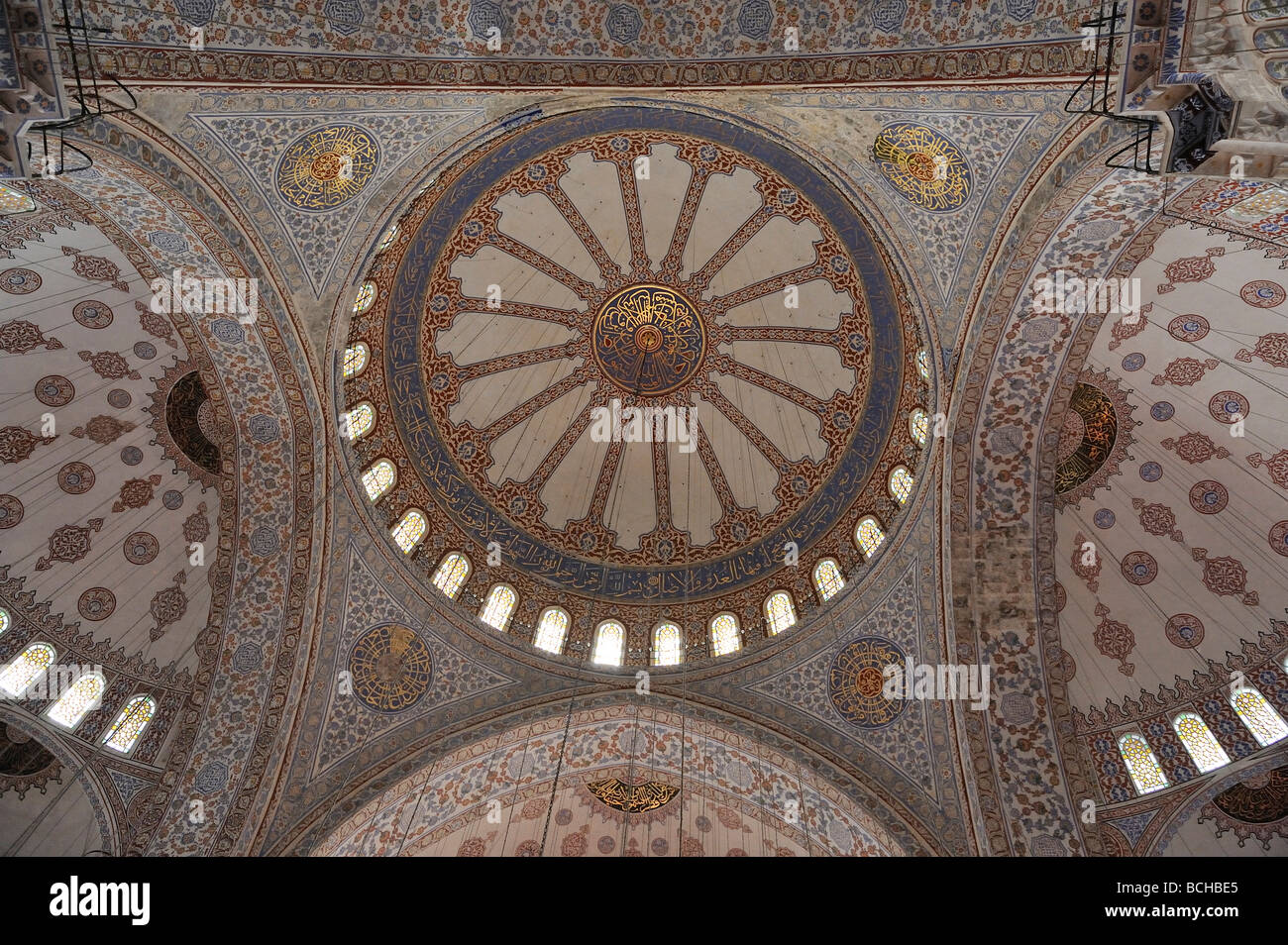 Interior View of Blue Mosque Sultan Ahmed Mosque Islanbul Turkey Stock ...