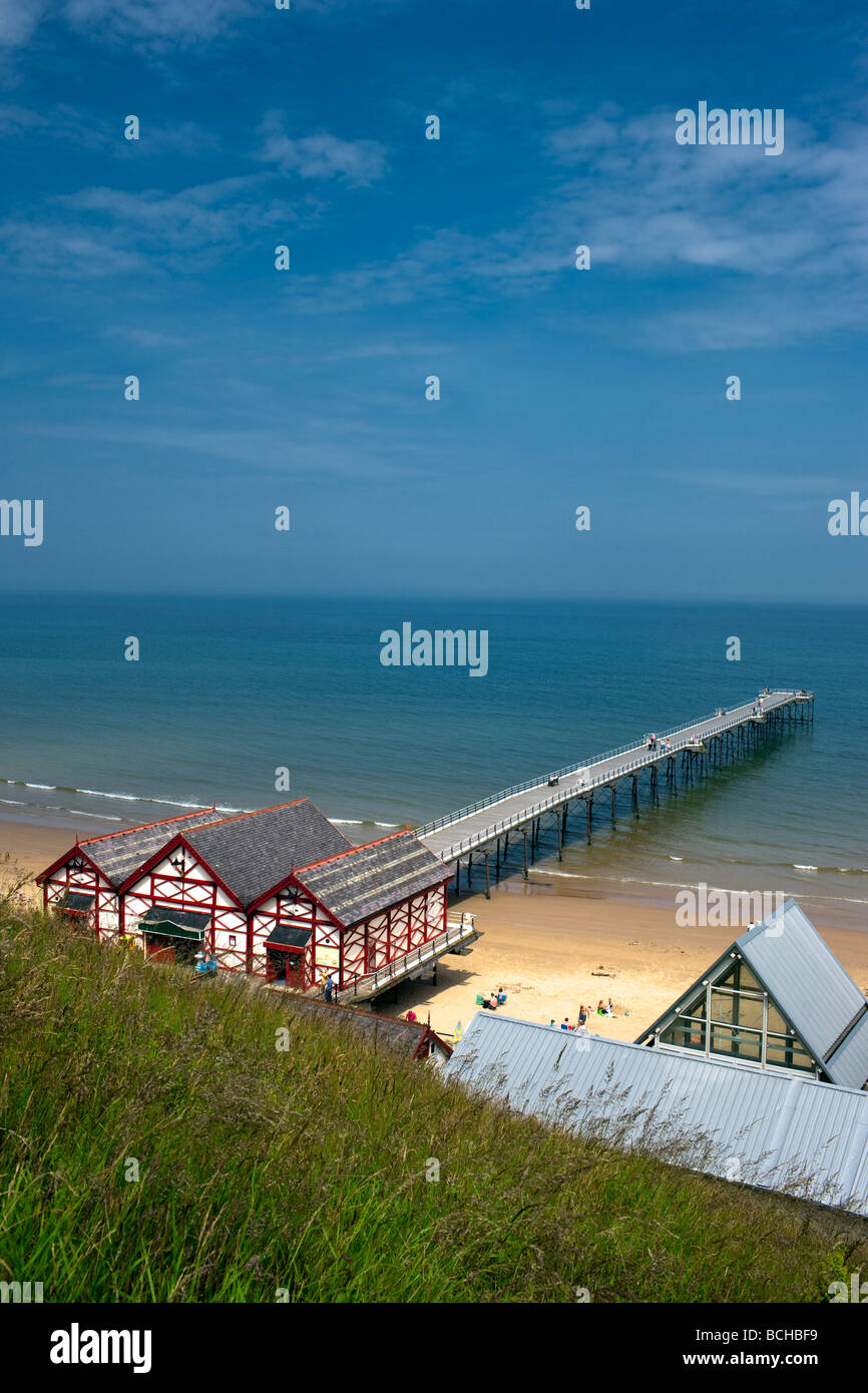 Saltburn Pier, North Yorkshire on a sunny summer's day Stock Photo
