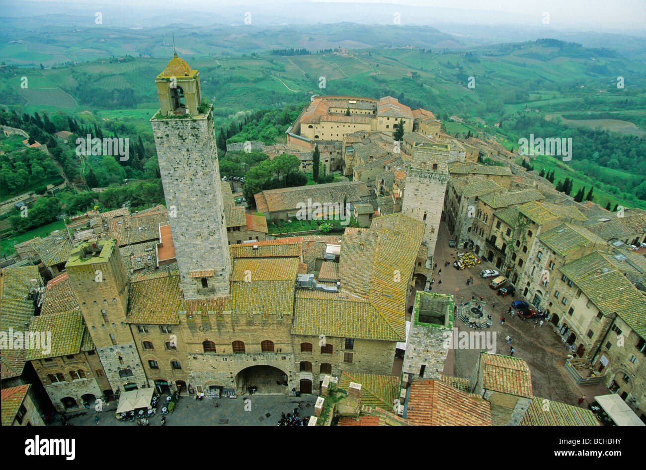 San Gimignano with its Medieval towers San Gimignano Tuscany Italy BEAN ALPix 0096 Stock Photo