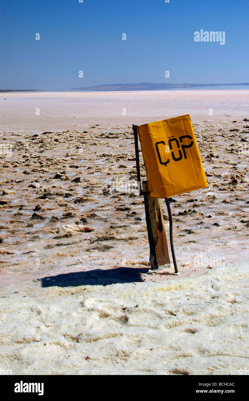 Bin in dry salt lake in Turkey Stock Photo Alamy