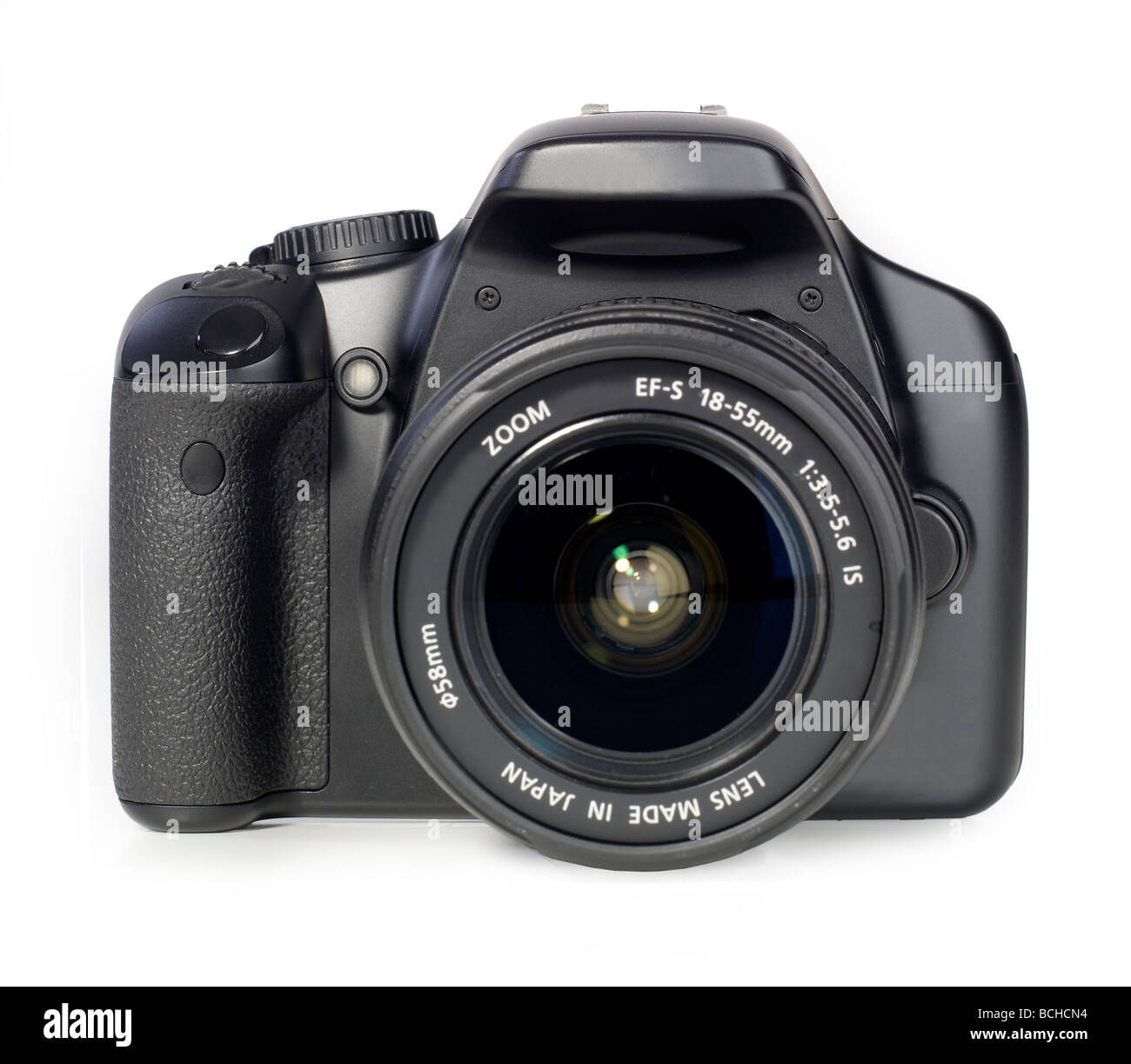 Black digital 35mm DSLR camera single lens reflex Stock Photo