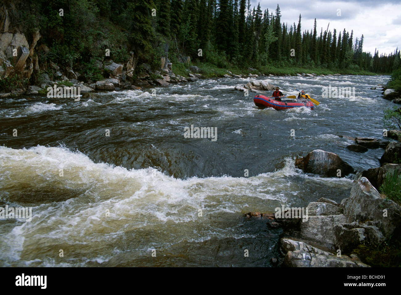 River Rafters Canyon Rapids Gulkana River AK SC Summer Stock Photo